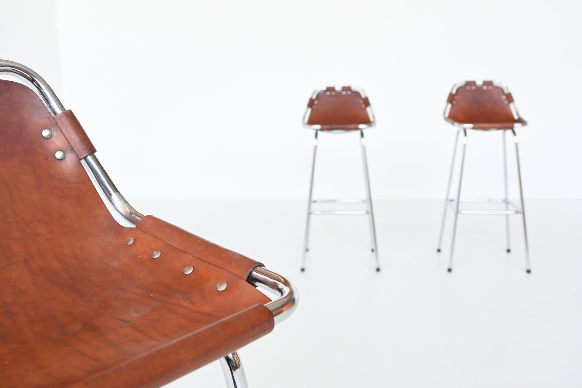 Charlotte Perriand Set of Three Bar Stools Les Arcs Ski Resort France 1960 3