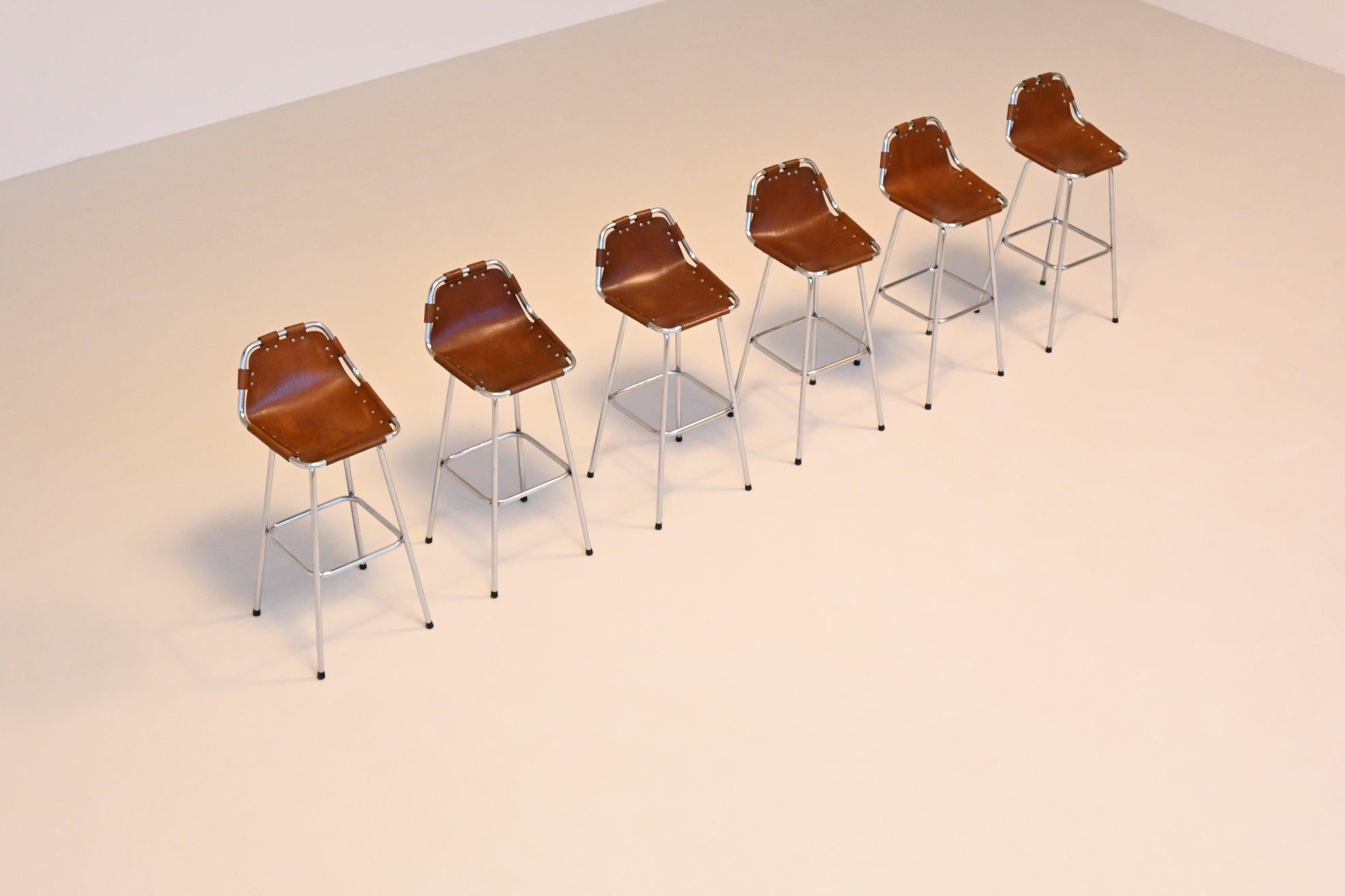French Charlotte Perriand set of three bar stools Les Arcs Ski Resort France 1960