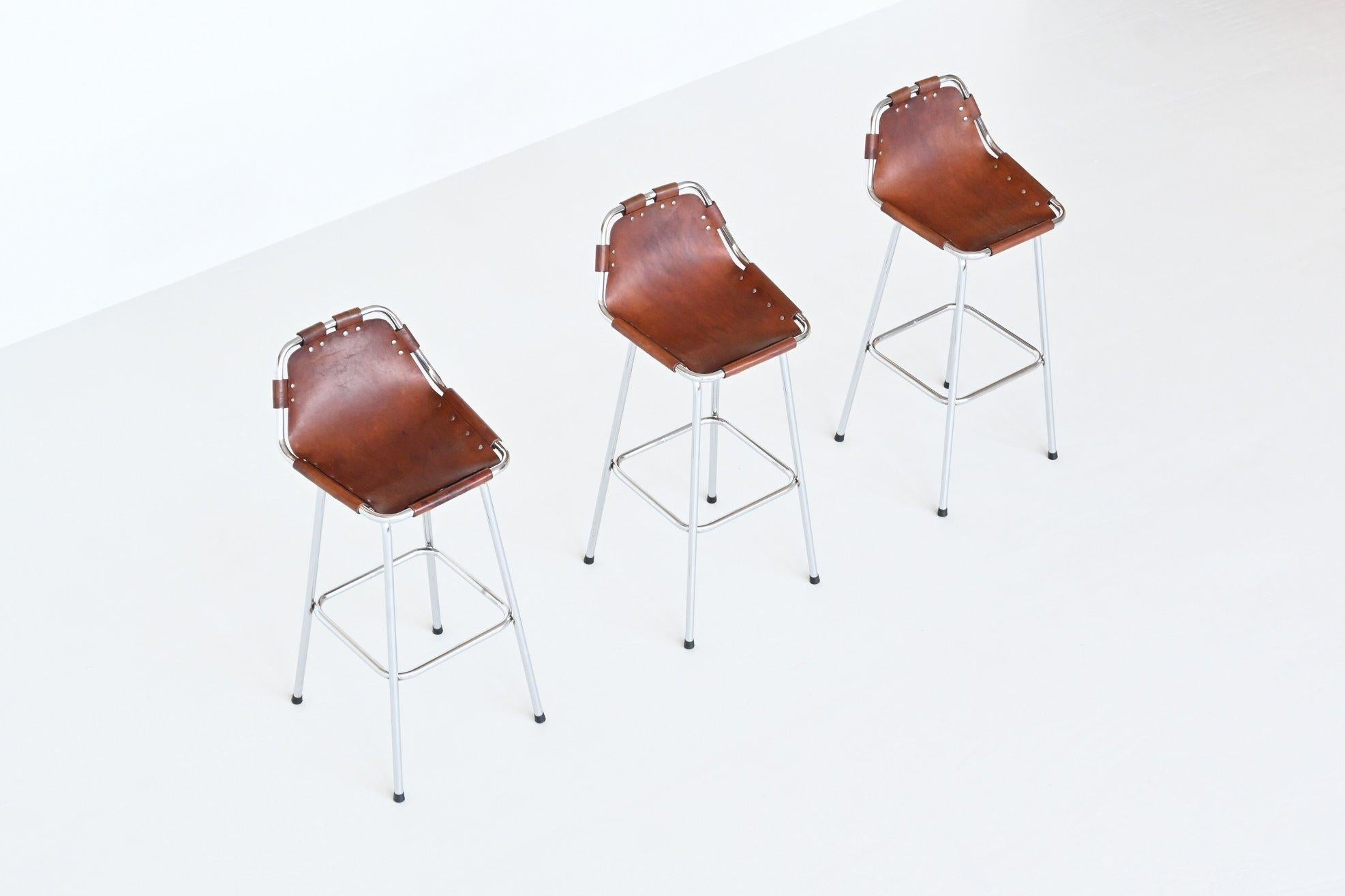 Milieu du XXe siècle Charlotte Perriand Set of Three Bar Stools Les Arcs Ski Resort France 1960