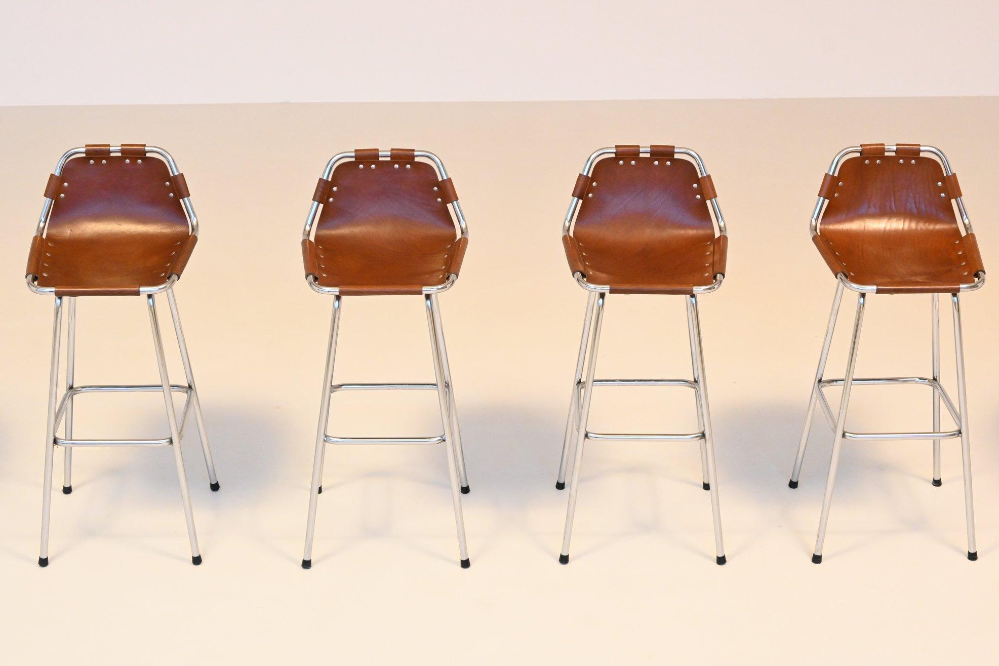 Mid-20th Century Charlotte Perriand set of three bar stools Les Arcs Ski Resort France 1960