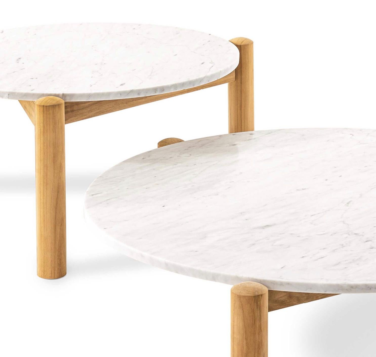 Marbre Charlotte Perriand Ensemble de deux tables à plateau interchangeables pour Cassina en vente