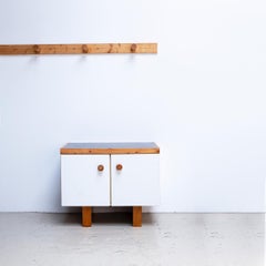 Charlotte Perriand Side Board from Les Arcs, 2 Doors, Black Top