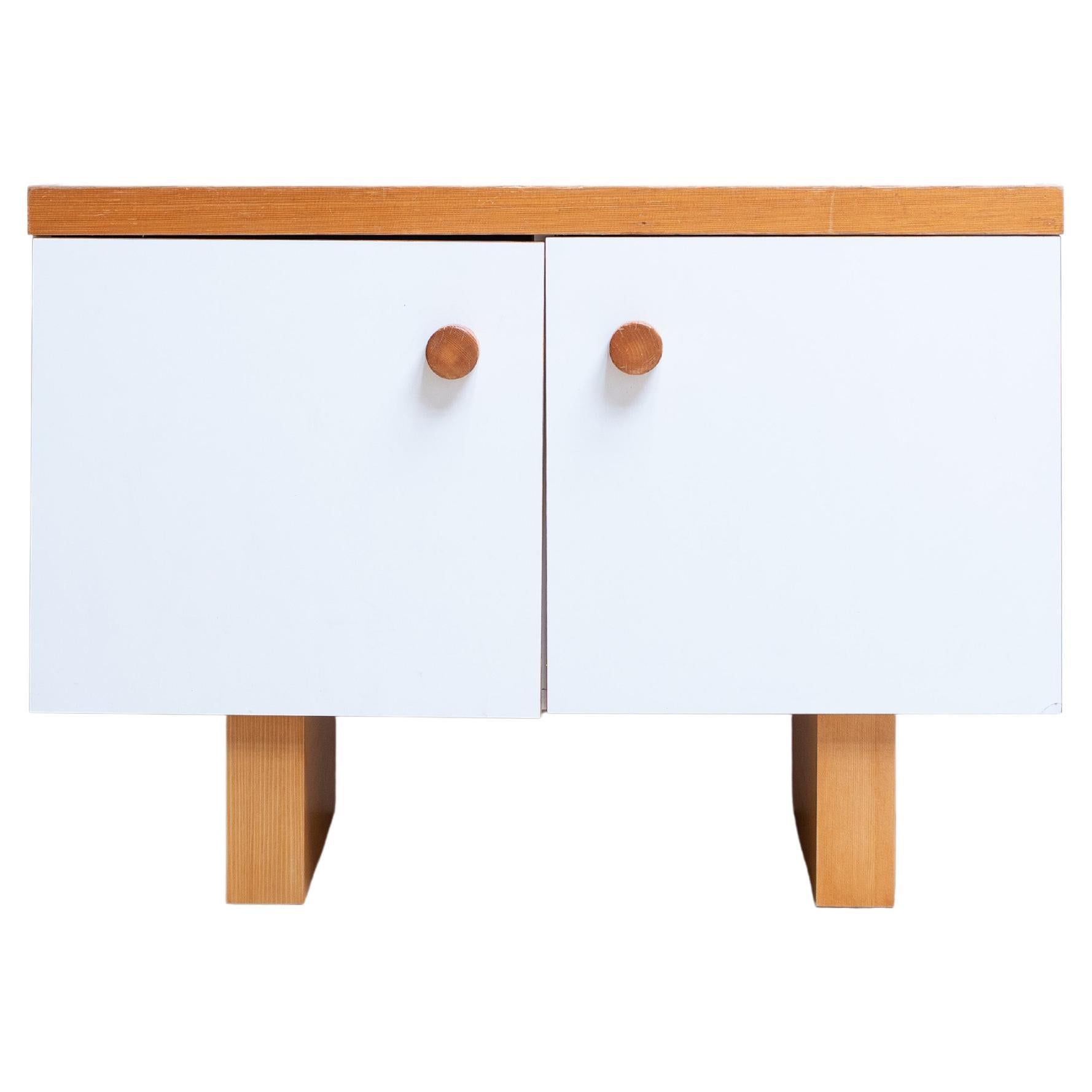 Charlotte Perriand Side Board from Les Arcs, 2 Doors, Green Top