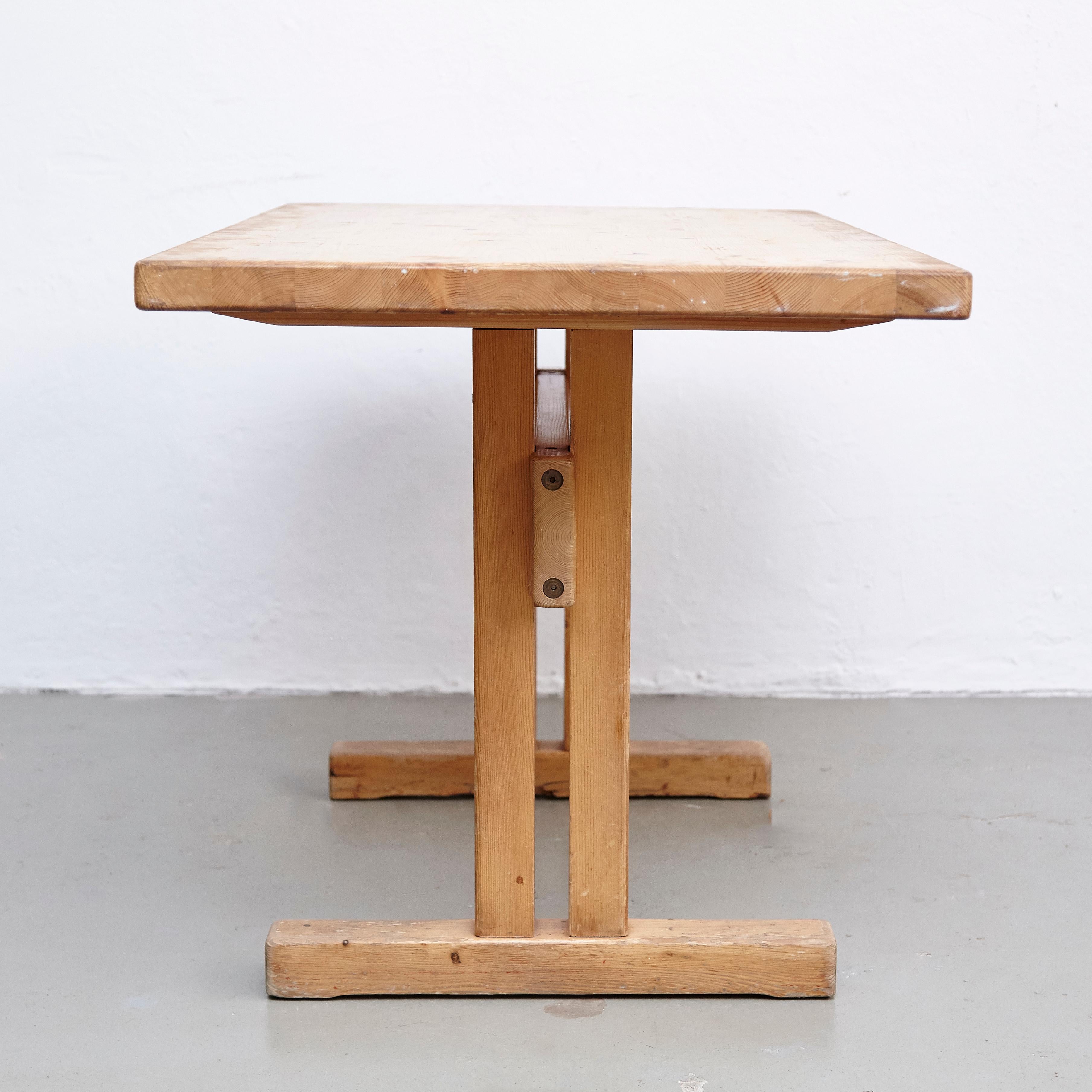 Mid-20th Century Charlotte Perriand, Mid Century Modern Small Wood Table for Les Arcs, circa 1960