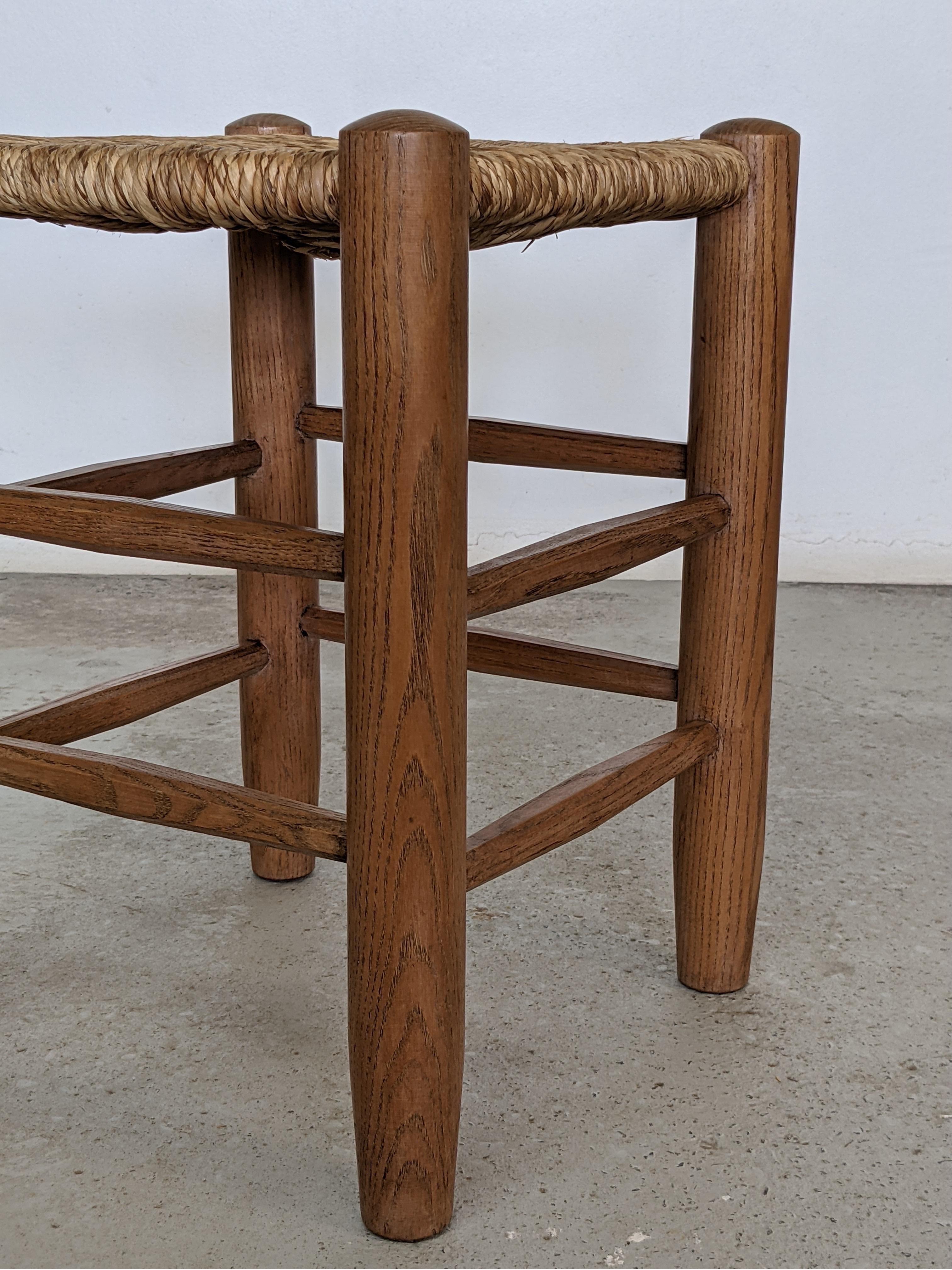 Charlotte Perriand Solid Wood Stools N 17, Georges Blanchon, France, 1950 3