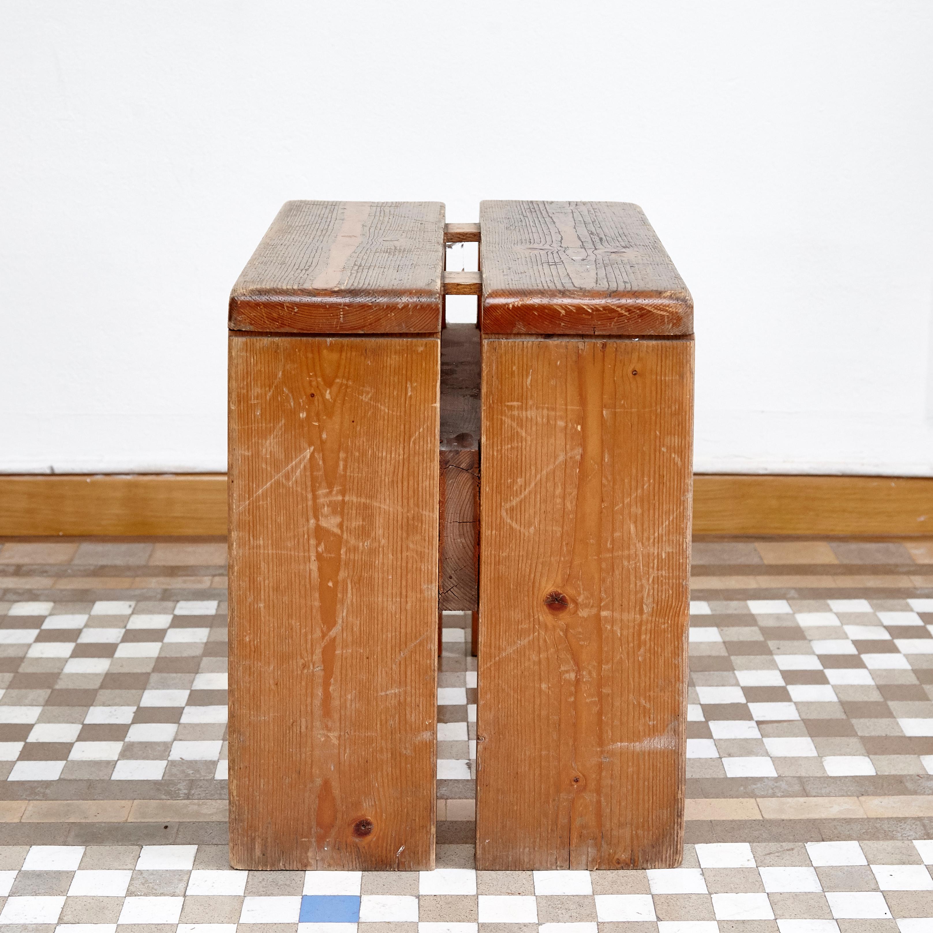 Mid-Century Modern Charlotte Perriand Stool for Les Arcs, circa 1960