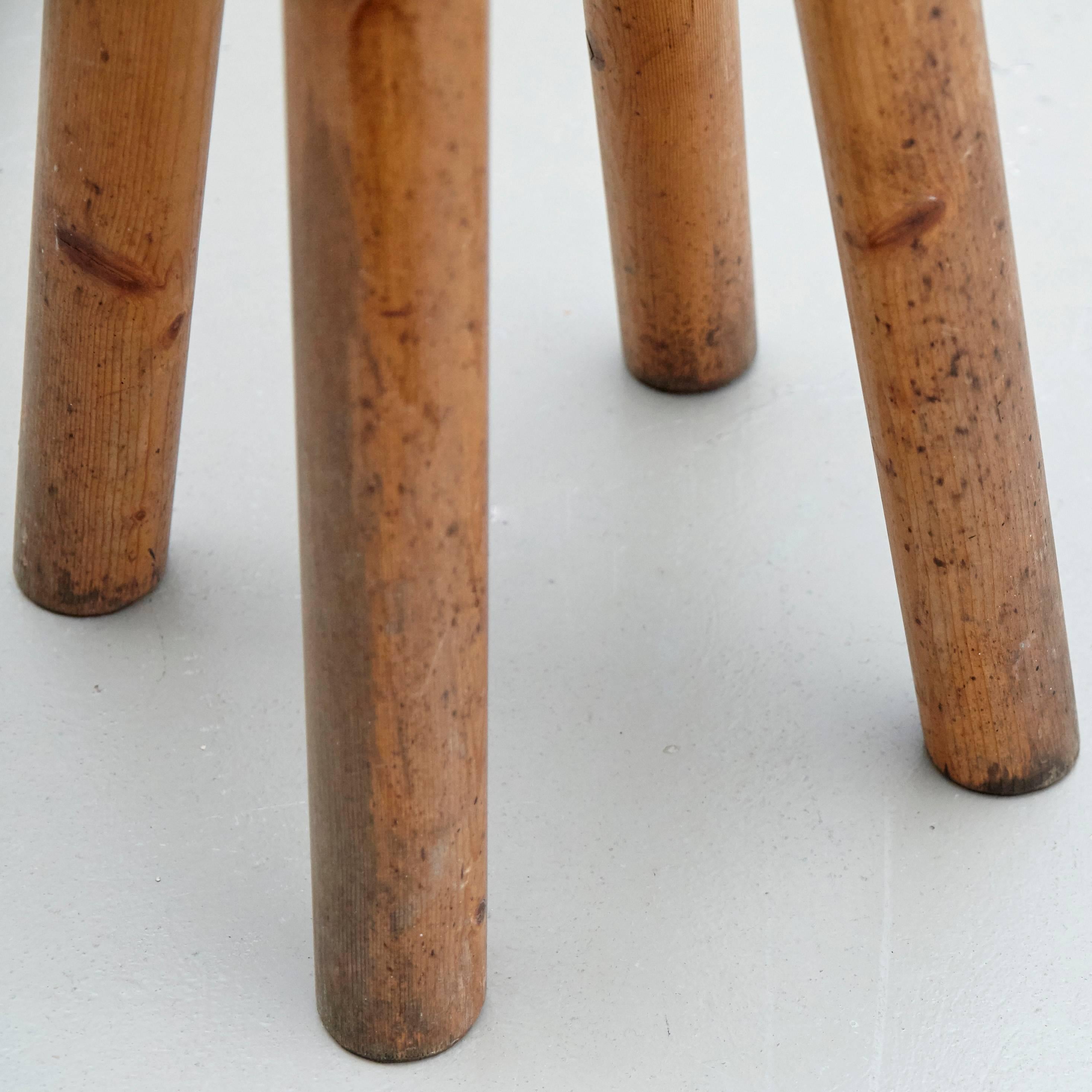 Charlotte Perriand Stool for Les Arcs, circa 1960 In Good Condition In Barcelona, Barcelona