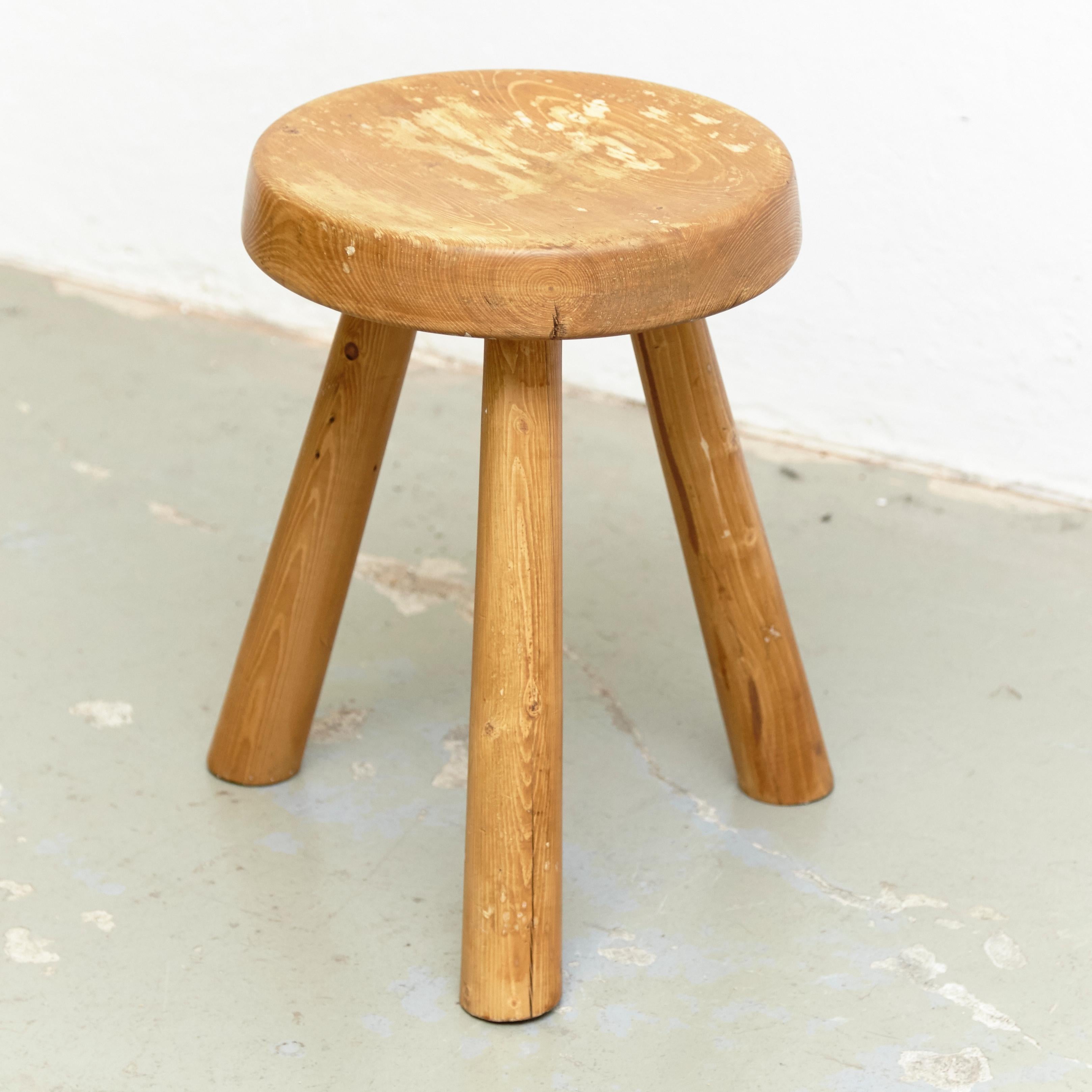 Charlotte Perriand Stool for Les Arcs, circa 1960 In Good Condition In Barcelona, Barcelona