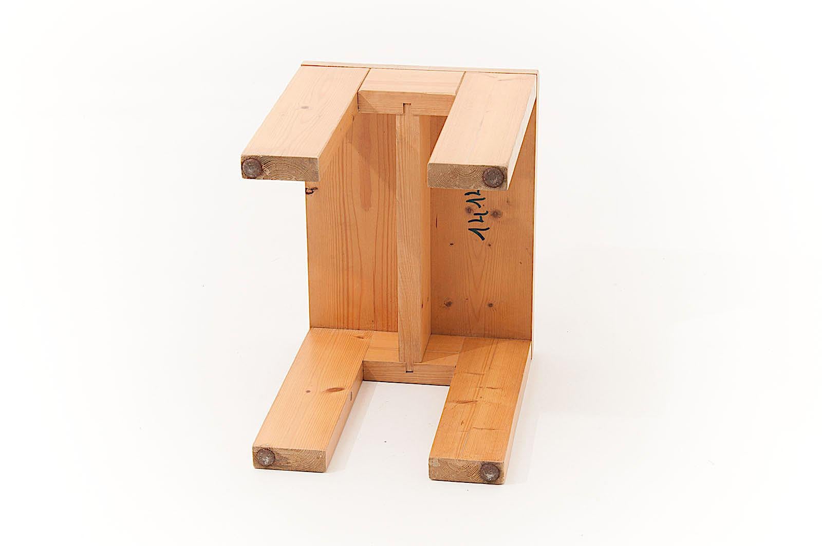 French Charlotte Perriand Stool in Pine, for les Arcs ski Resort in the 1960s, Blond