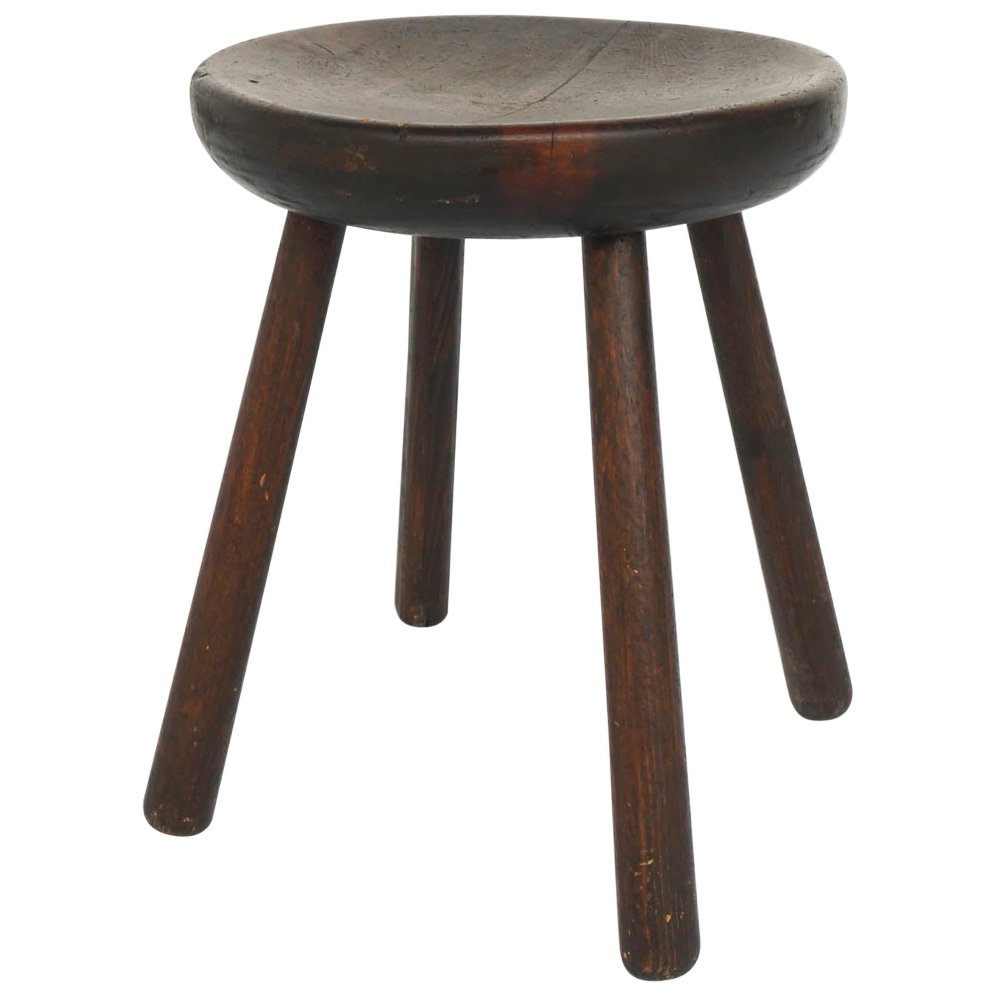 Charlotte Perriand Stool "Marteau" from Les Arcs Resort, France, Late 1960 For Sale