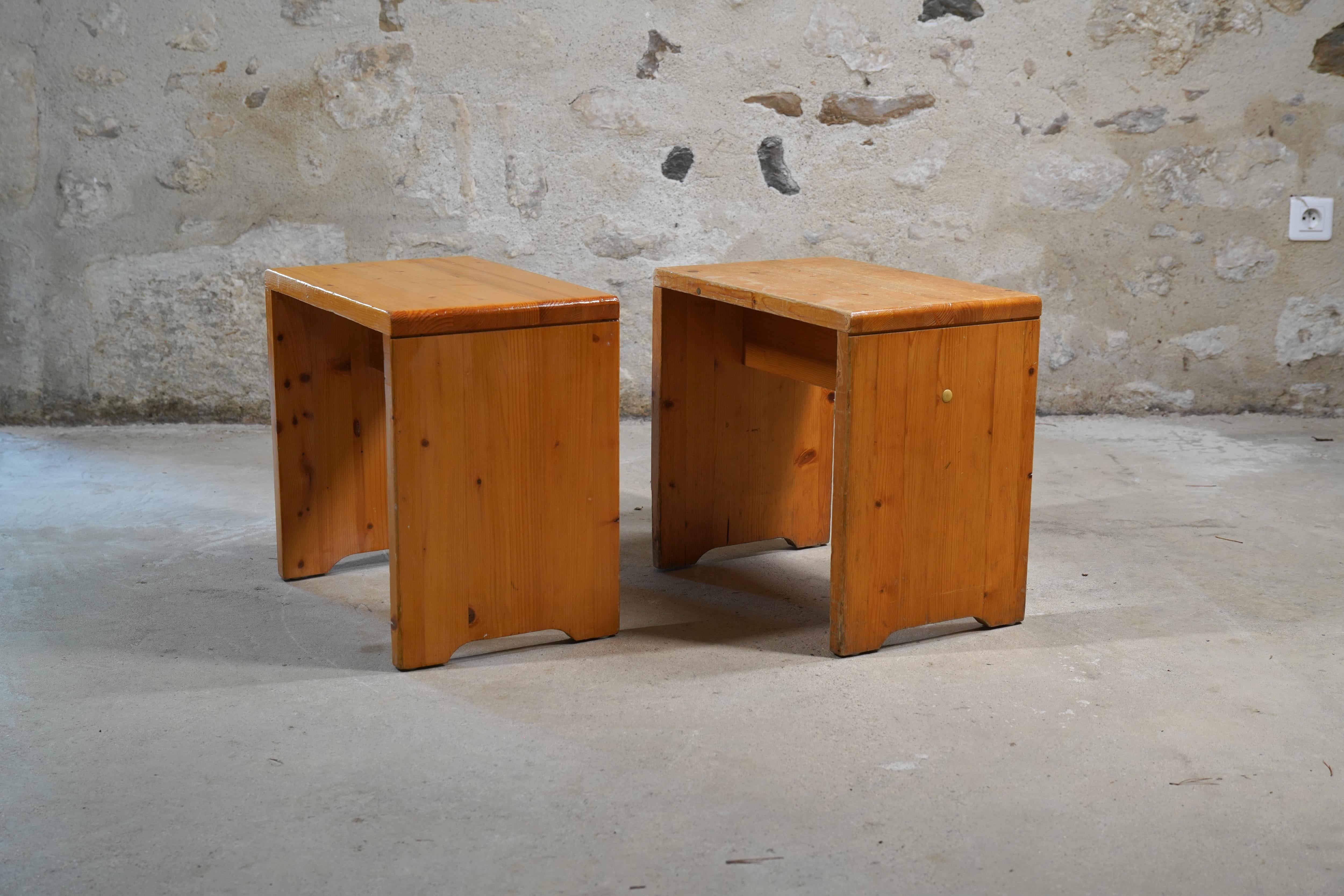 Charlotte Perriand Stools from Les Arcs, France circa 1968 (4 Available) For Sale 8