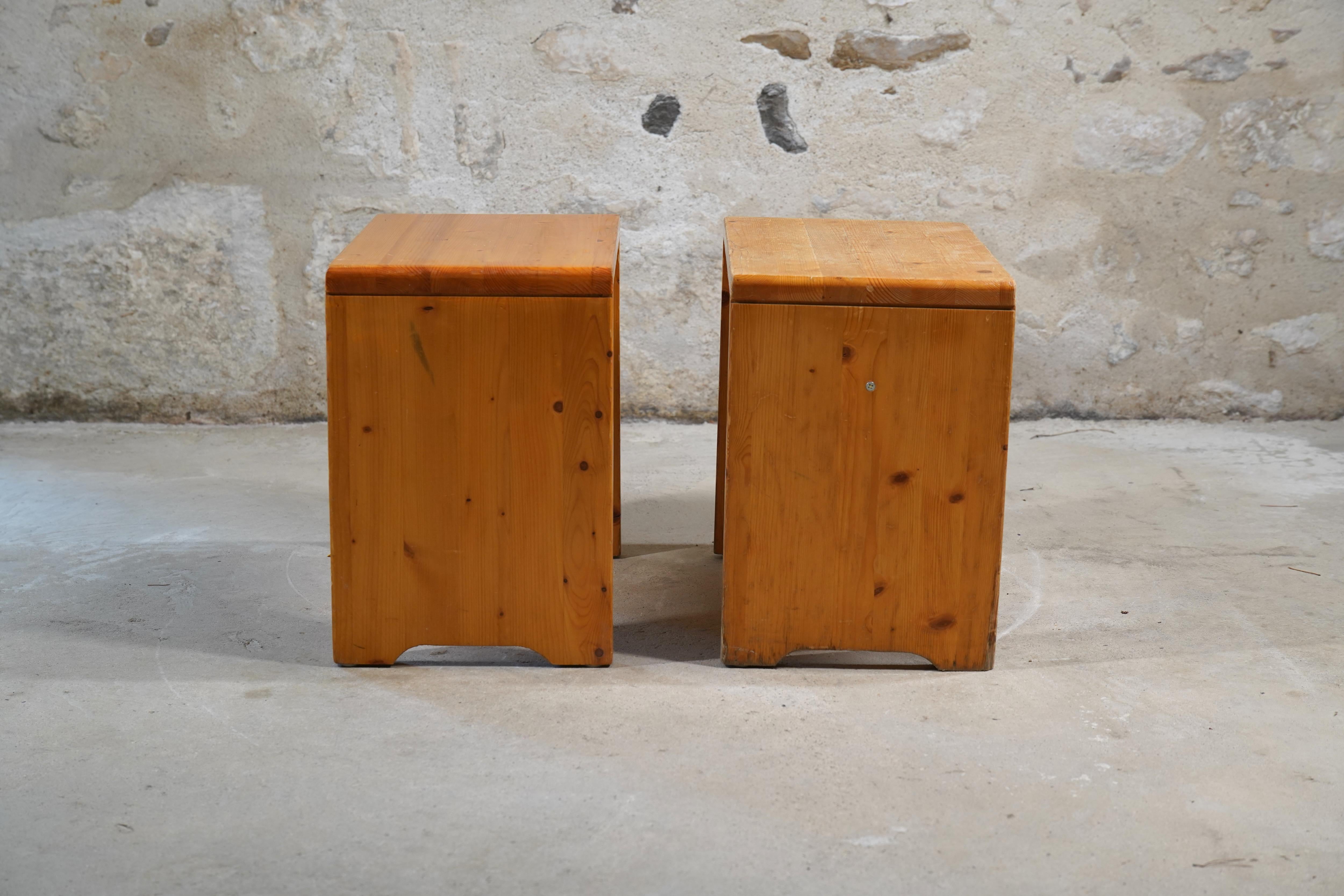 Charlotte Perriand Stools from Les Arcs, France circa 1968 (4 Available) For Sale 10