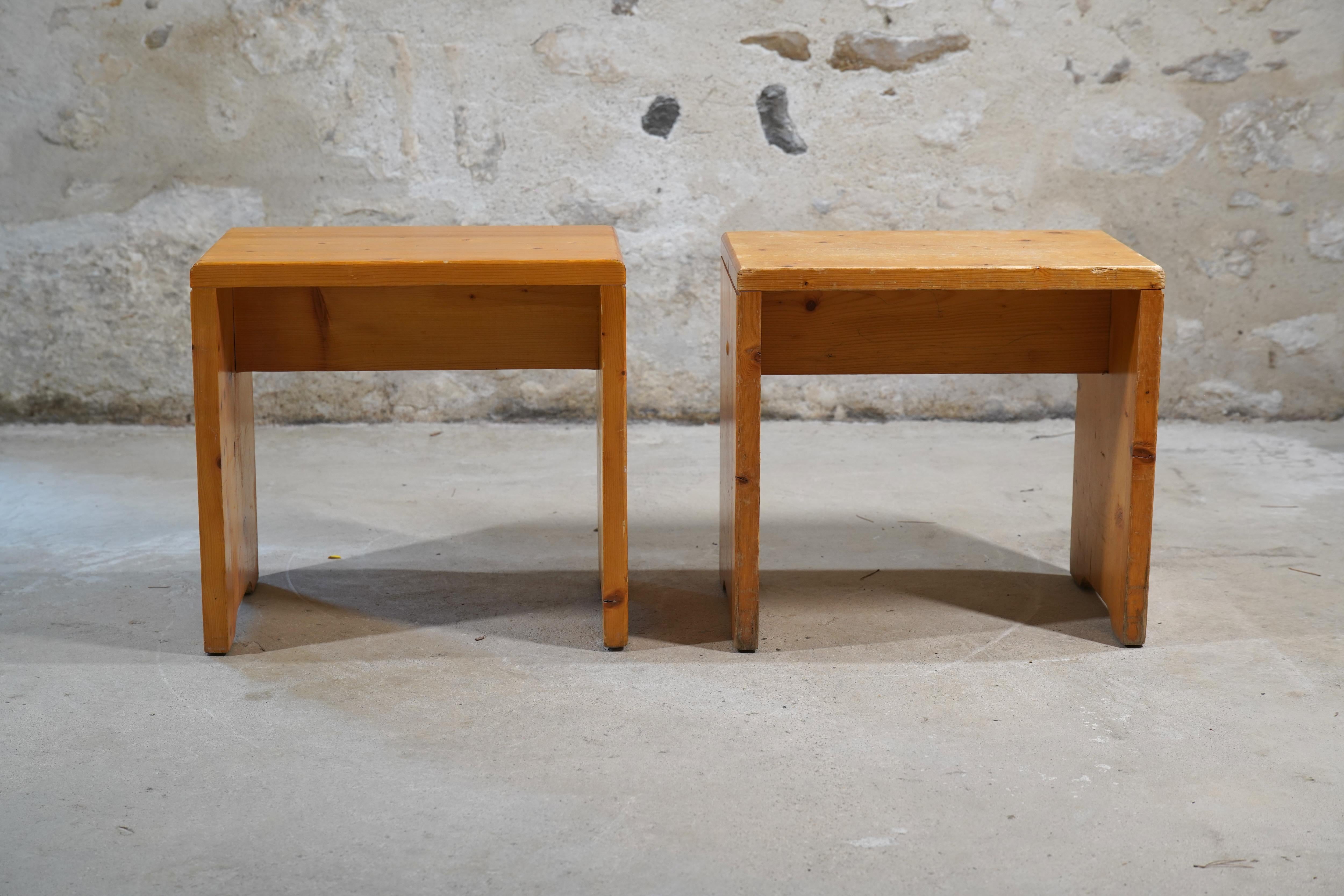 Charlotte Perriand Stools from Les Arcs, France circa 1968 (4 Available) For Sale 11