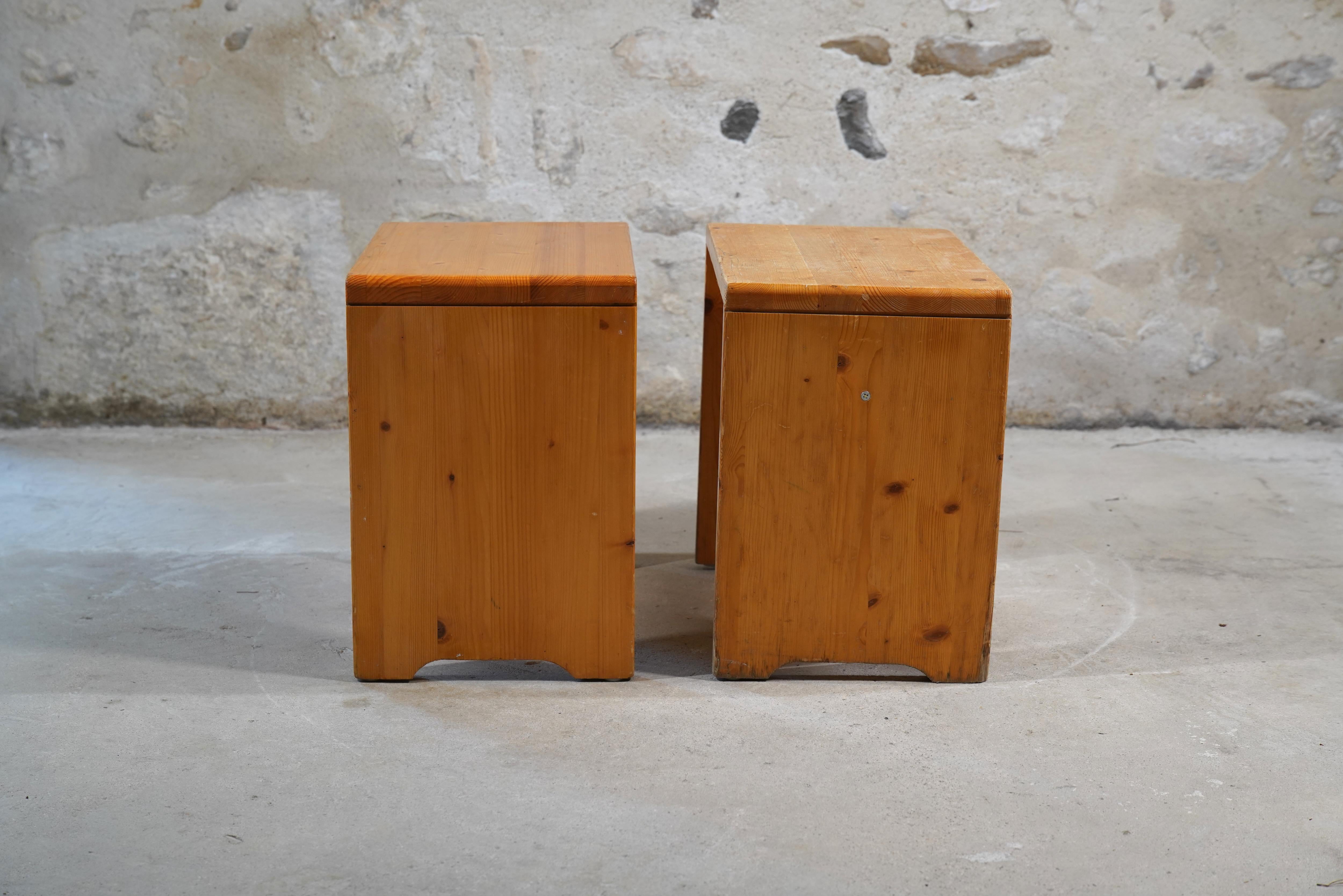 Charlotte Perriand Stools from Les Arcs, France circa 1968 (4 Available) For Sale 12