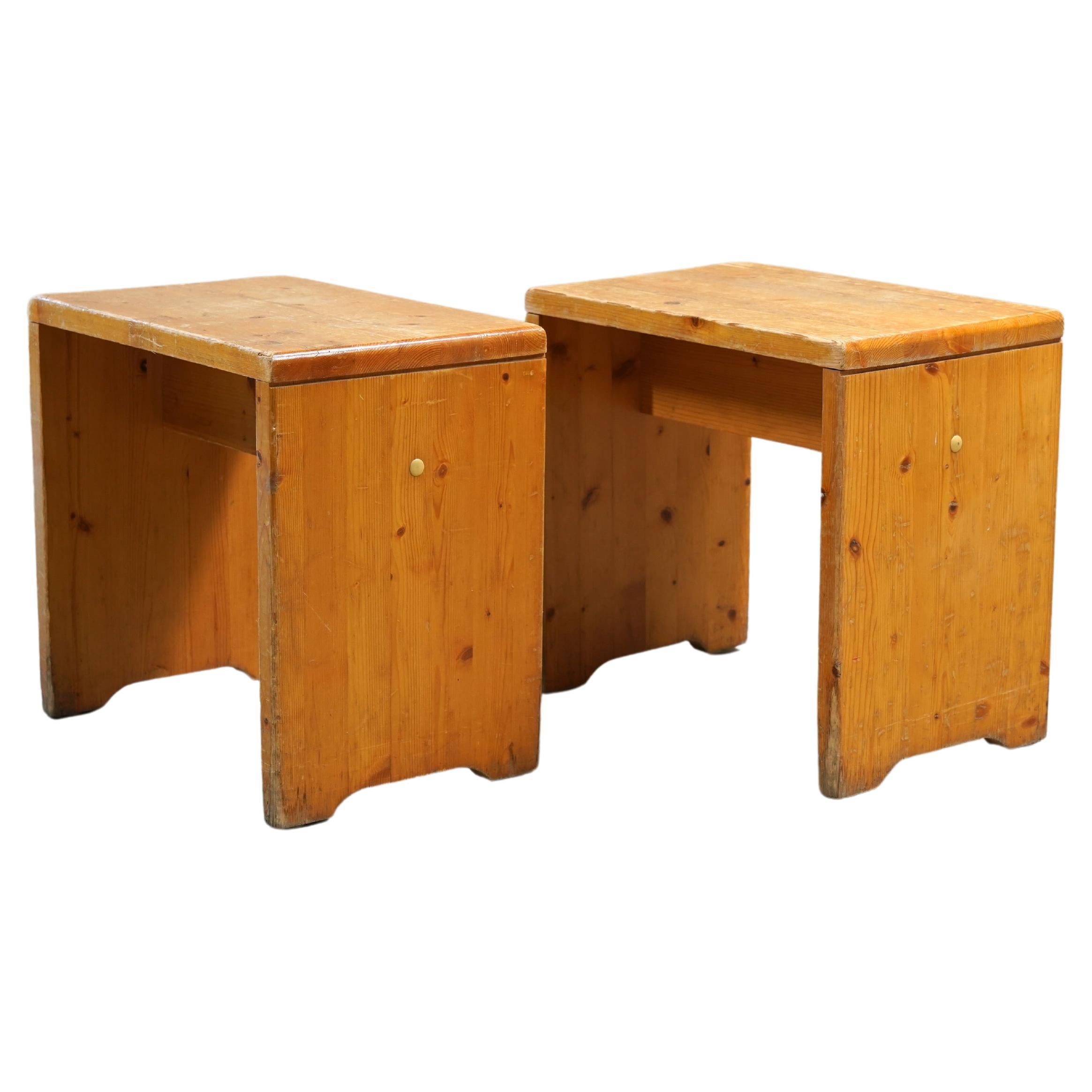Charlotte Perriand Stools from Les Arcs, France circa 1968 (4 Available)