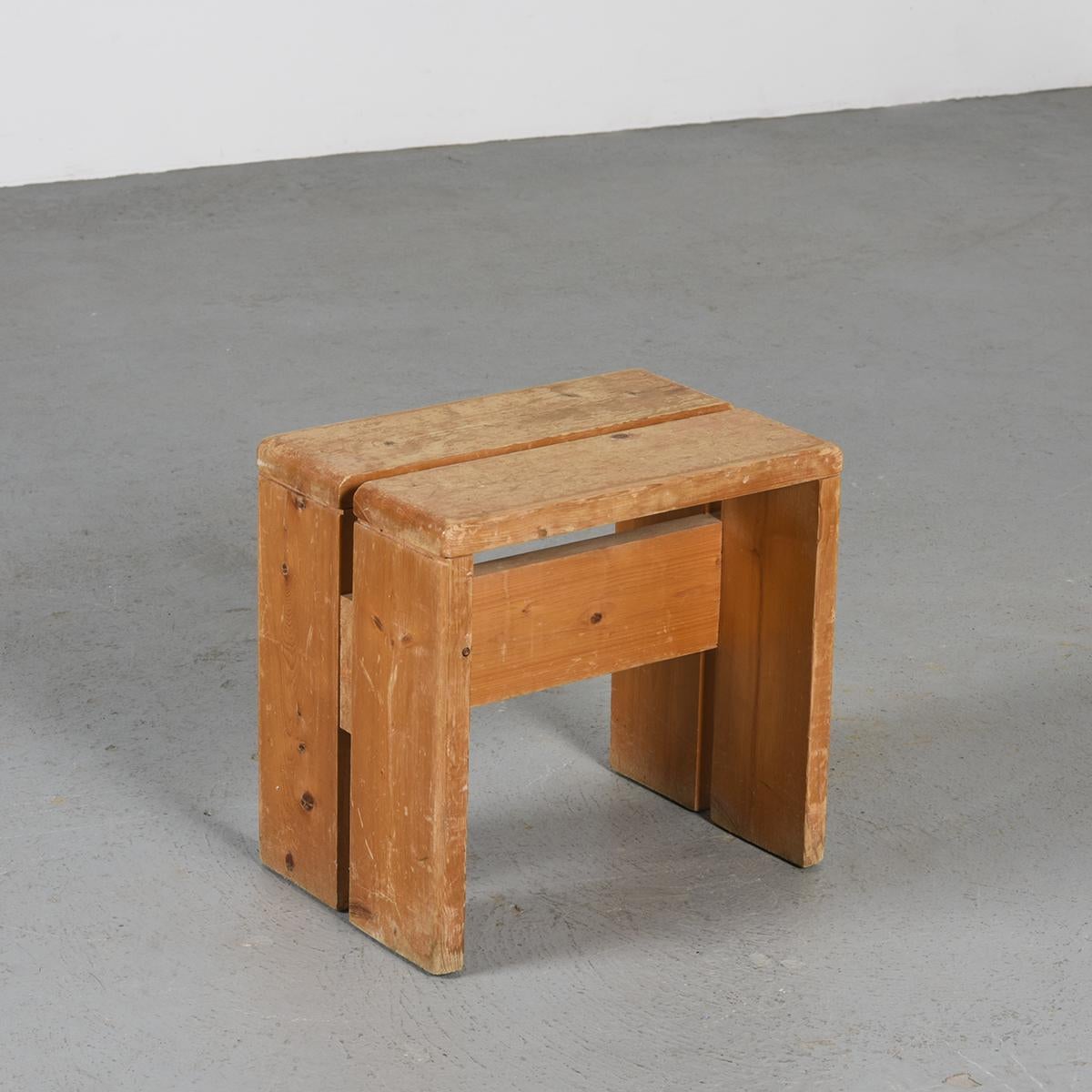 French Stools from Les Arcs, France, Set of 6, Selected by C. Perriand