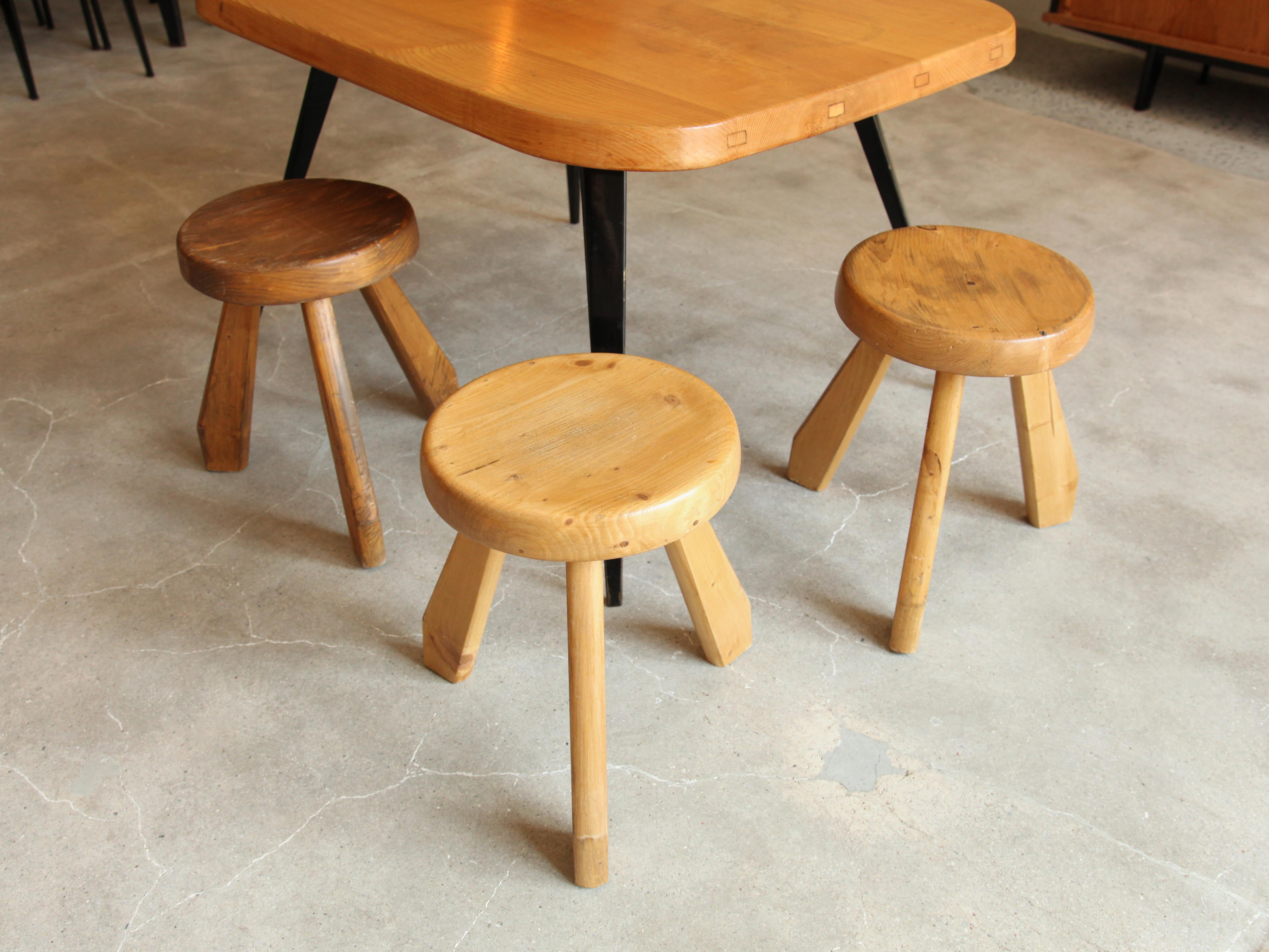Mid-Century Modern Charlotte Perriand, Stools from Les Arcs, Savoie, circa 1968