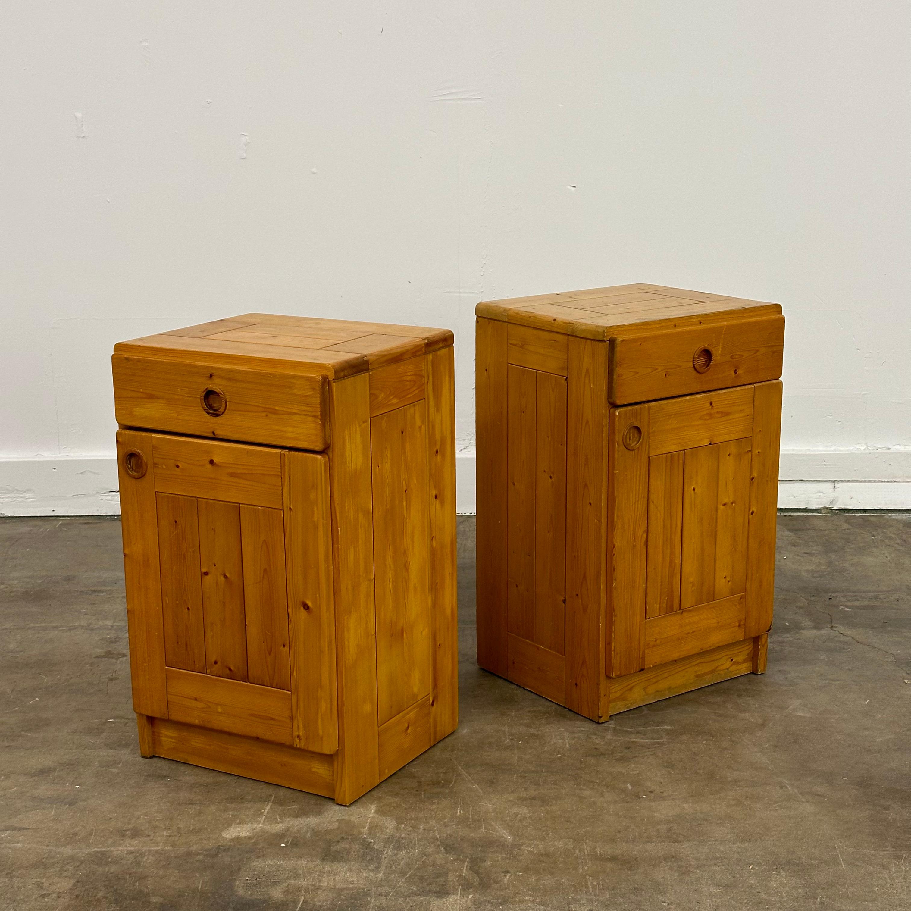 Charlotte Perriand storage pair of storage cabinets for Les Arcs, France, 1960s In Fair Condition In Skokie, IL