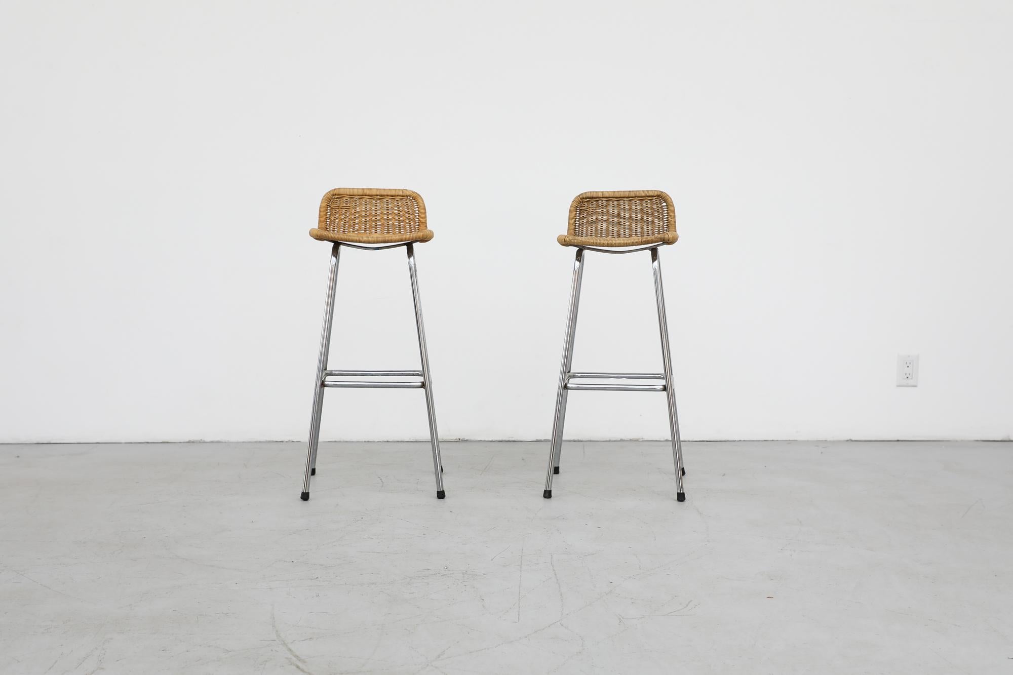 Mid-20th Century Charlotte Perriand Style Bar Stools