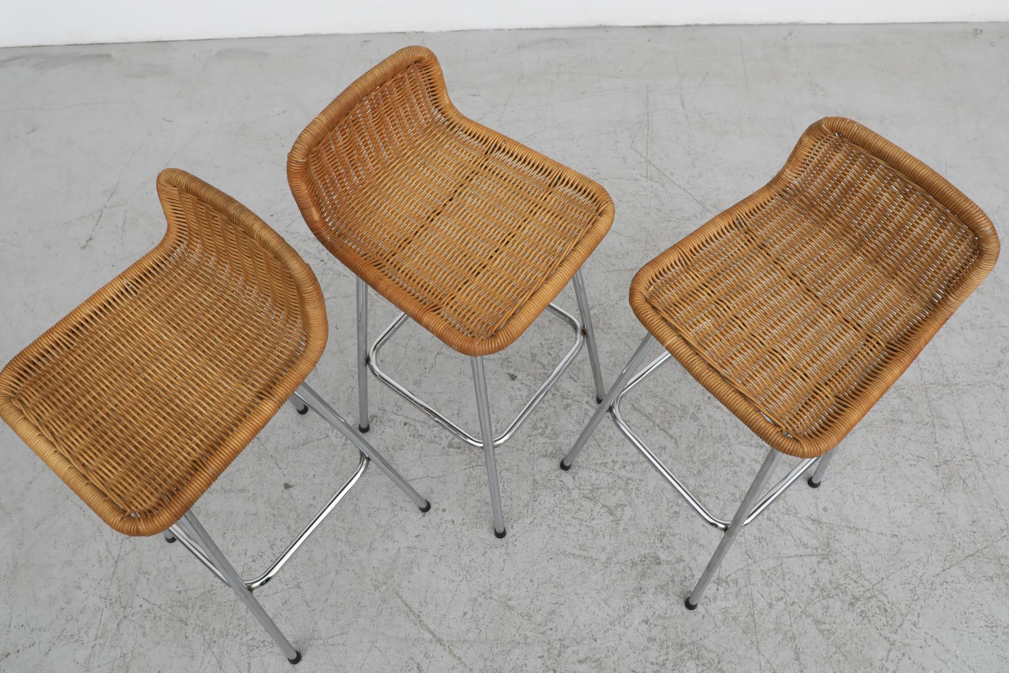 Set of 3 Charlotte Perriand Style Bar Stools 1