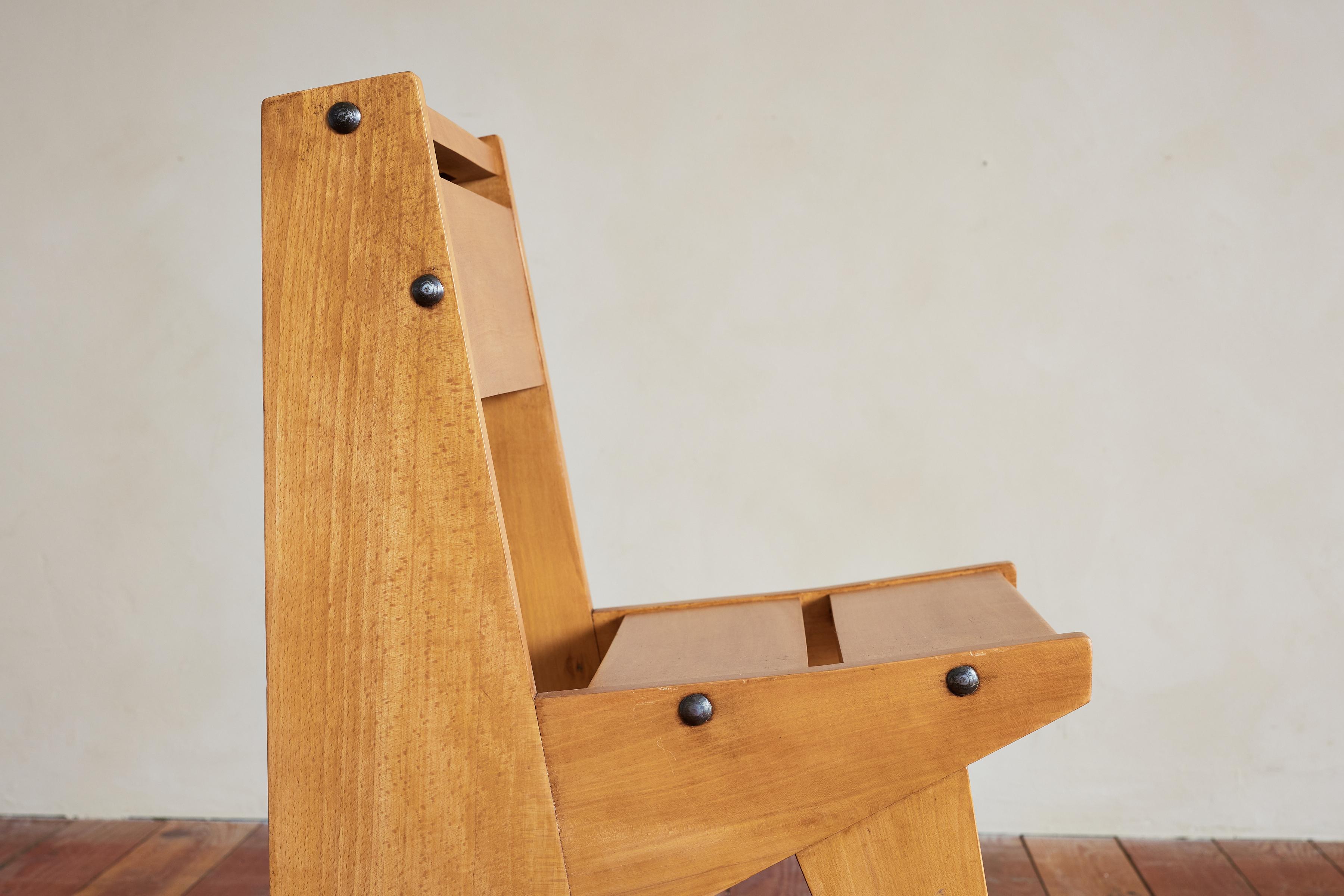 Wood Charlotte Perriand Style Chairs