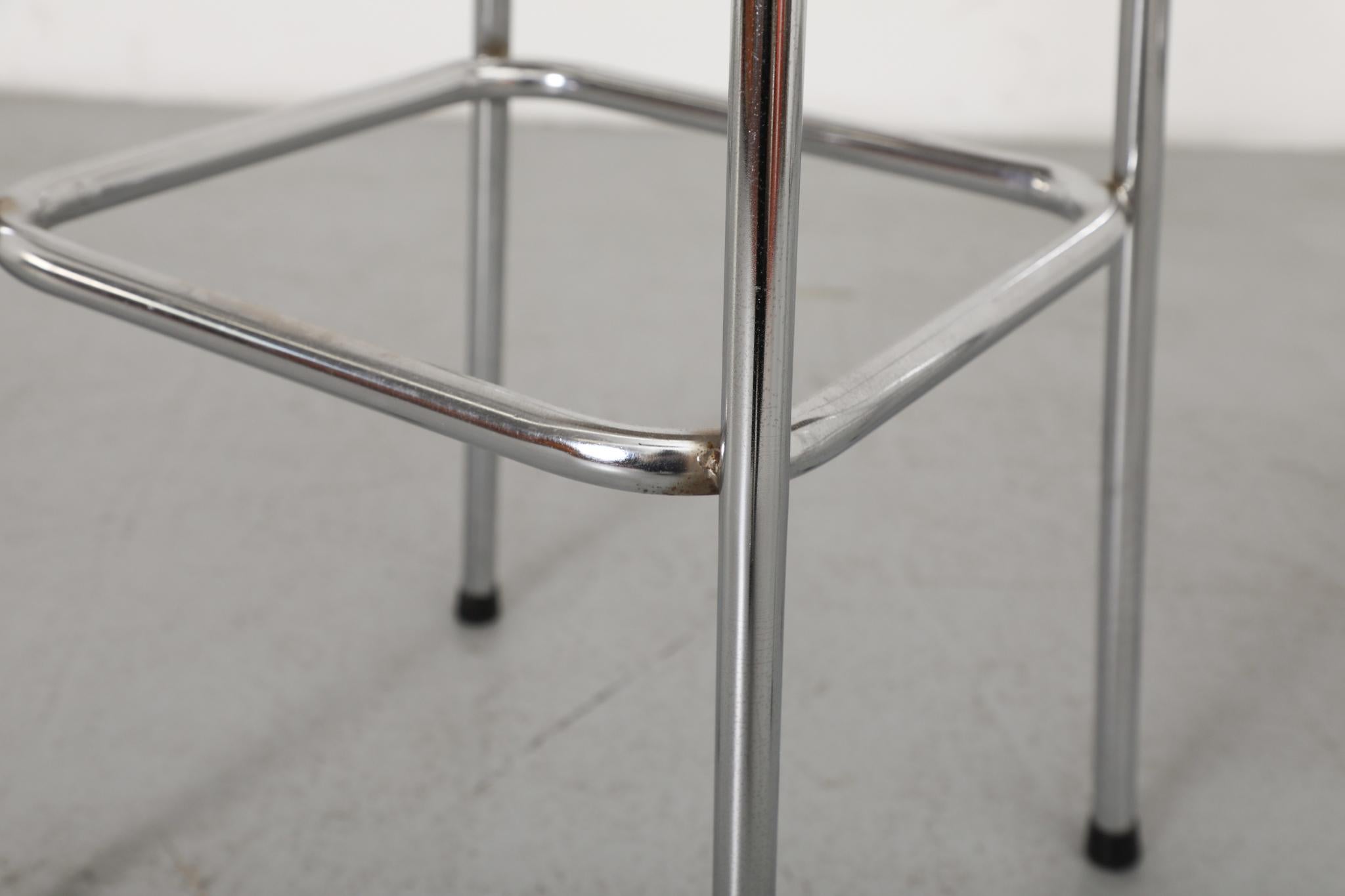 Charlotte Perriand Style Chrome Bar Stools For Sale 6
