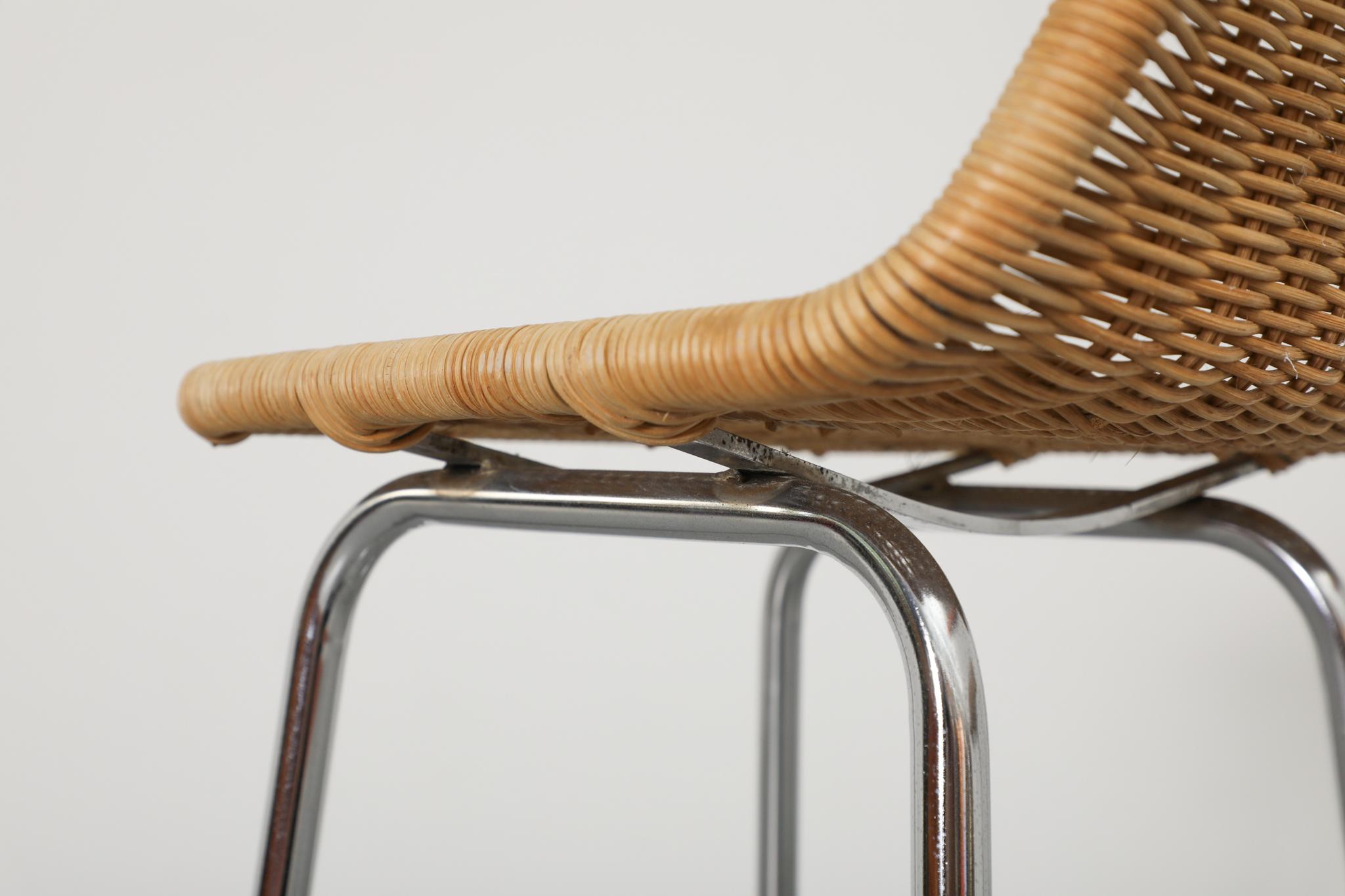 Charlotte Perriand Style Chrome Bar Stools For Sale 8