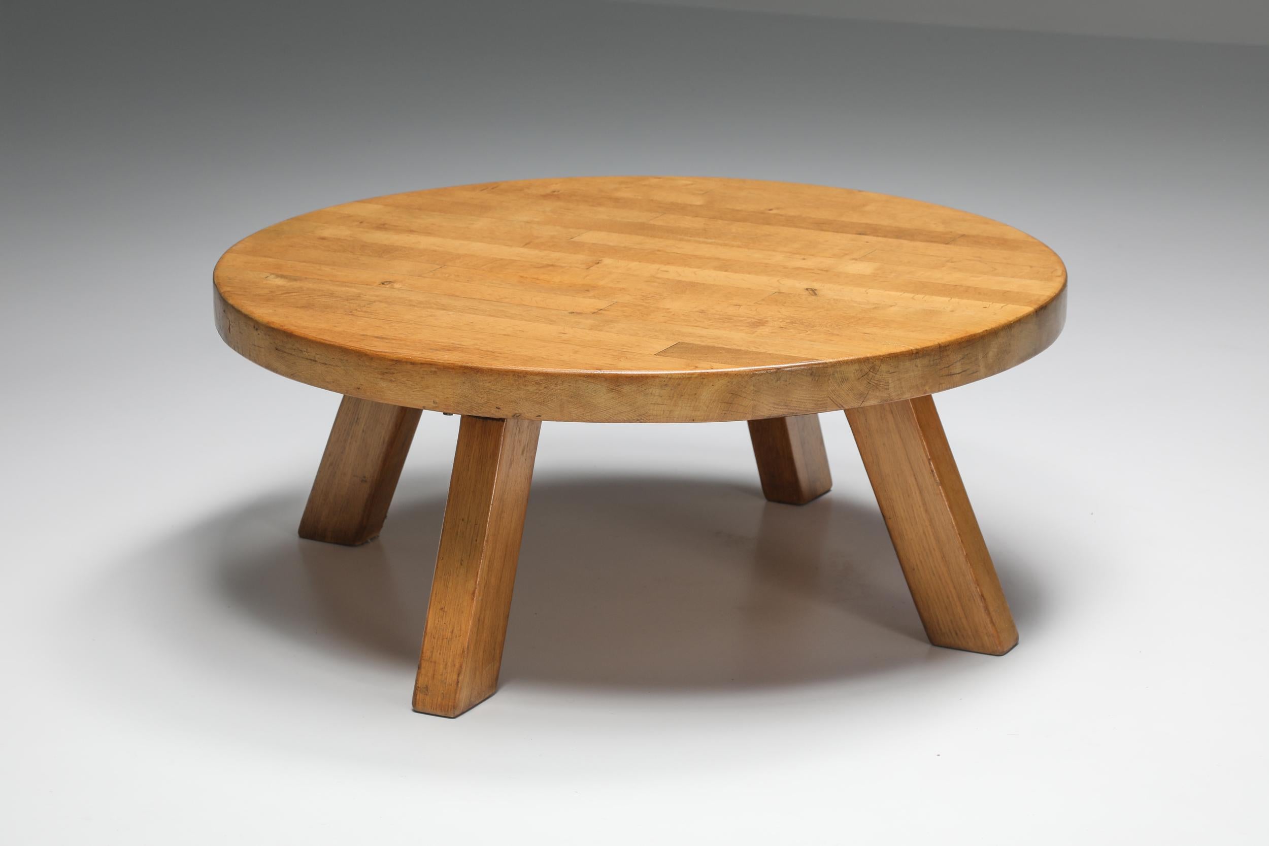 Mid-20th Century Charlotte Perriand Style Coffee Table, France, 1960s For Sale