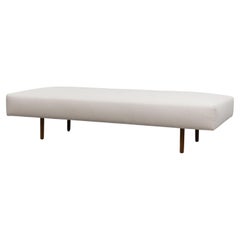 Charlotte Perriand Style Daybed with Tapered Oak Legs & Ivory Seat