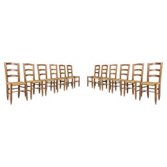 Charlotte Perriand Style Dining Chairs, France 1950s