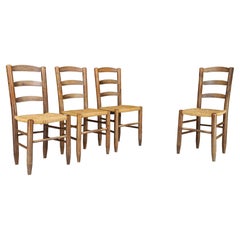 Retro Charlotte Perriand Style Dining Chairs Set of Four, France, 1950s
