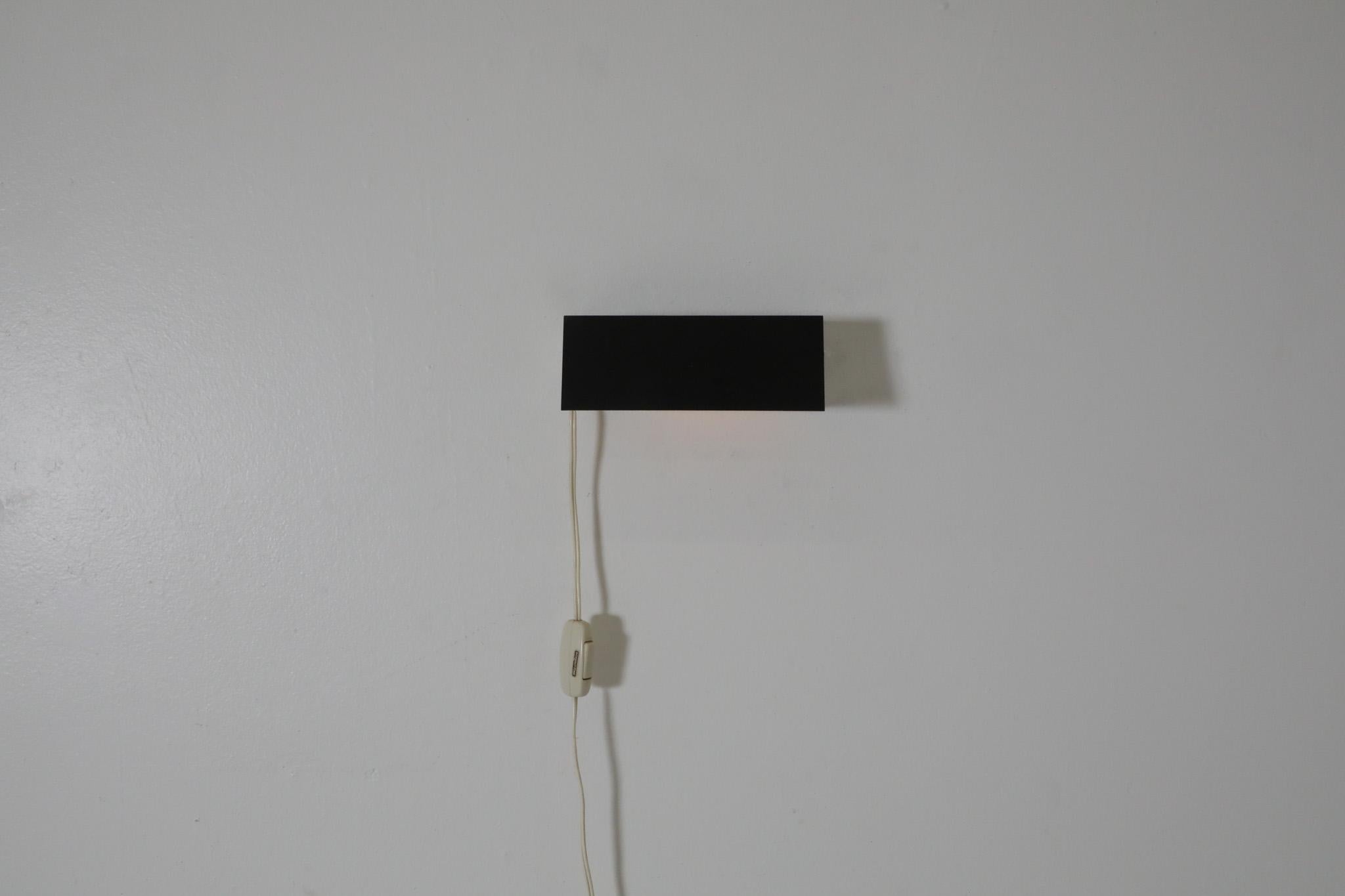 Charlotte Perriand Style Flush Mount Black and White Enameled Wall Sconce 4