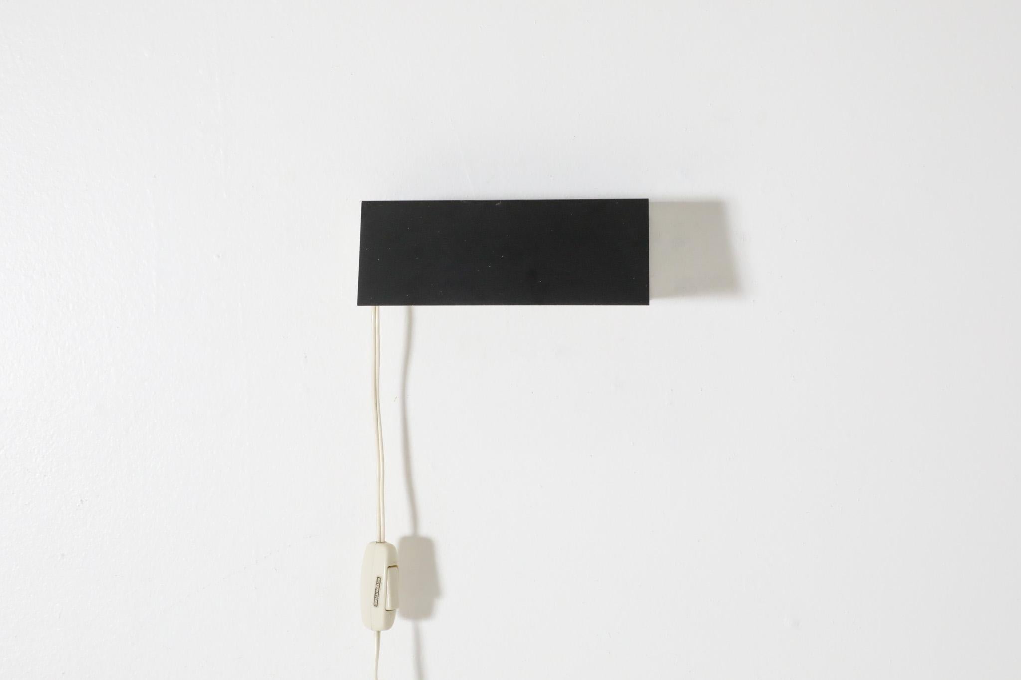 Mid-Century Modern Charlotte Perriand Style Flush Mount Black and White Enameled Wall Sconce