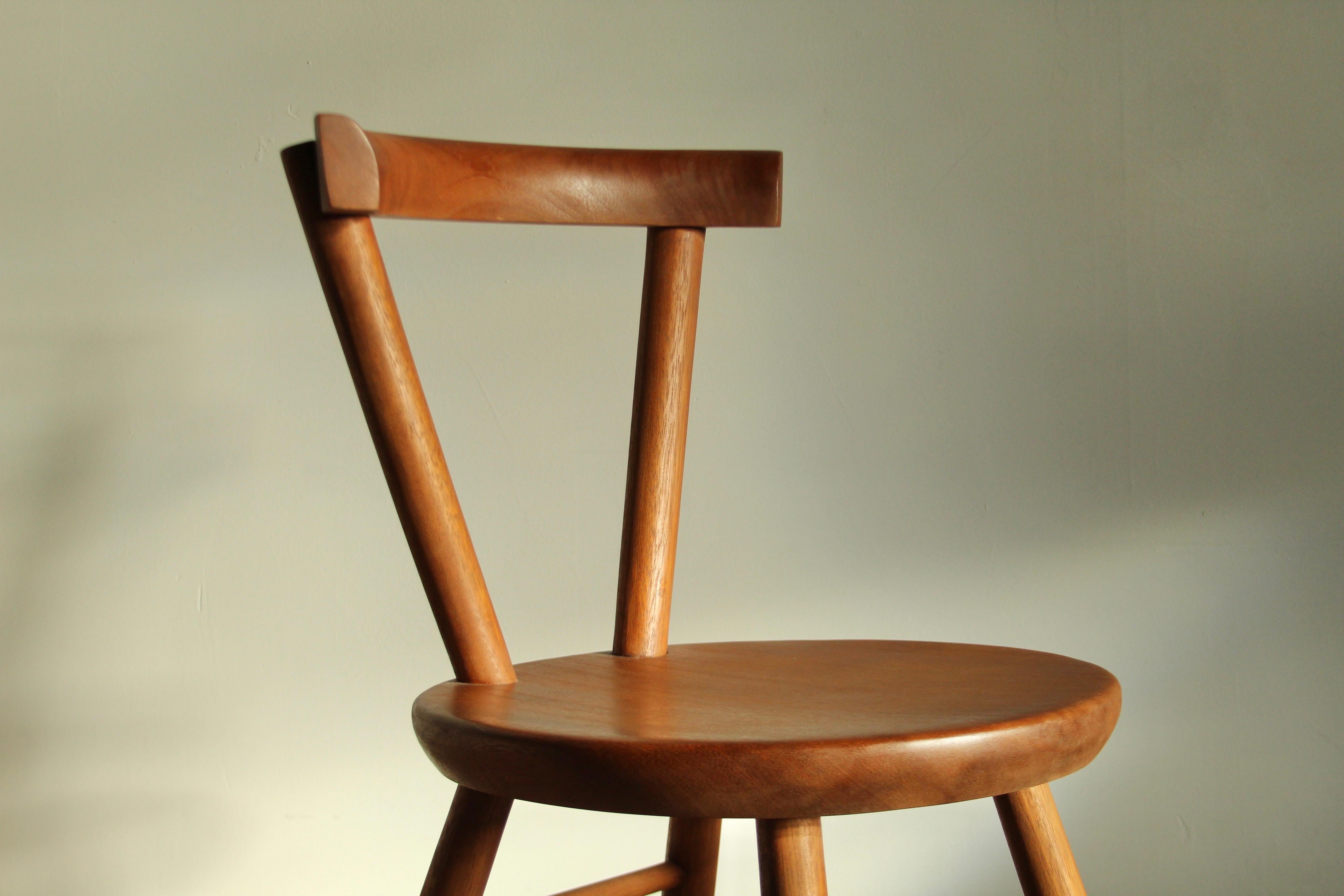 Charlotte Perriand Style Mahogany Dining or Accent Chair, 1980s For Sale 4