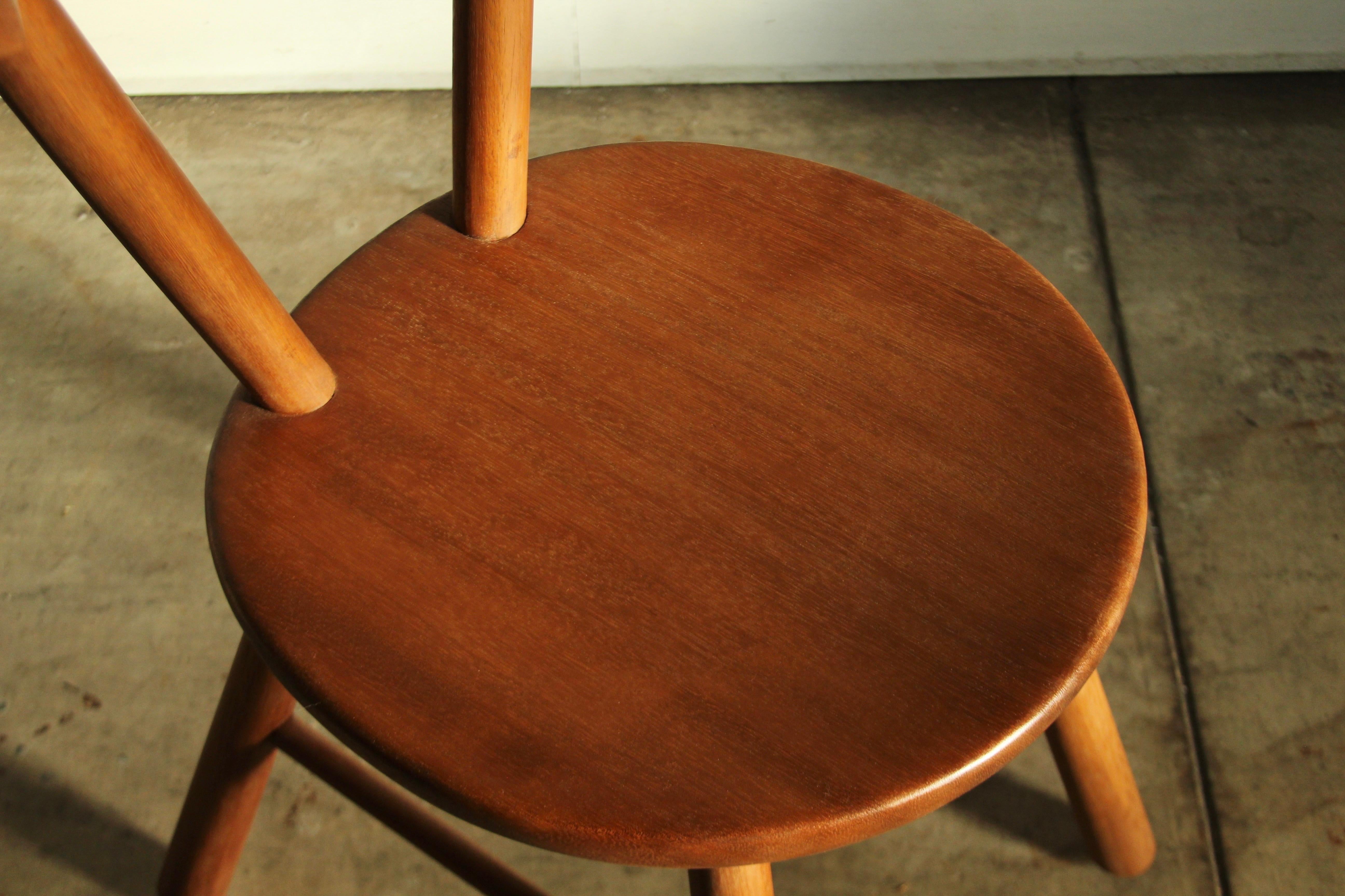 Late 20th Century Charlotte Perriand Style Mahogany Dining or Accent Chair, 1980s For Sale