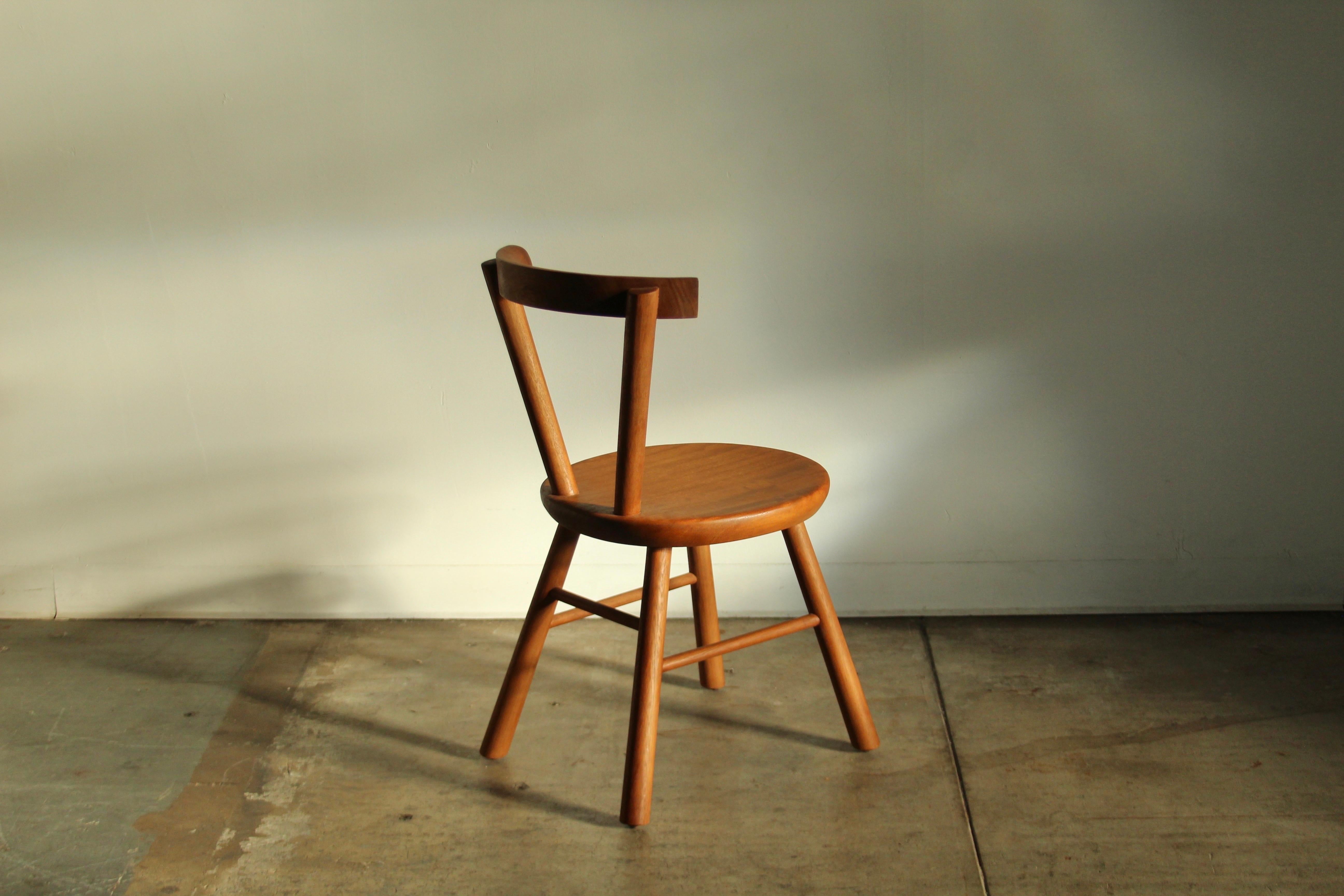 Charlotte Perriand Style Mahogany Dining or Accent Chair, 1980s For Sale 1