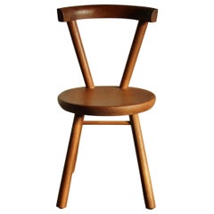 Charlotte Perriand Style Mahogany Dining or Accent Chair, 1980s