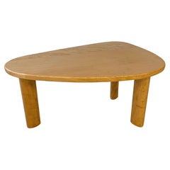 Charlotte Perriand Style Midcentury Solid Elm Coffee Table, 1960s, France