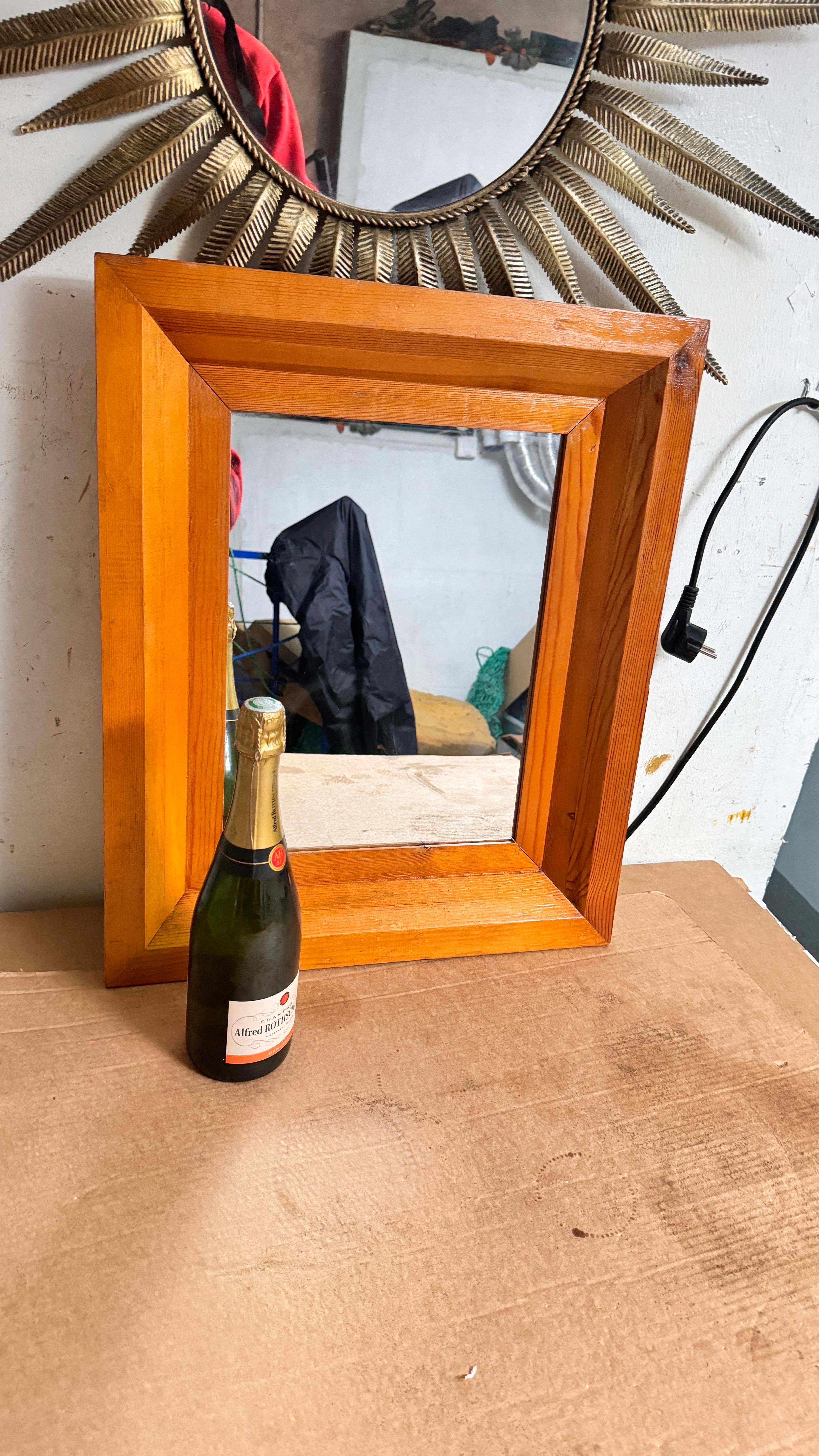 Miroir de style Charlotte Perriand pour Les Arcs France, couleur marron en vente 3