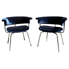 Charlotte Perriand Style Pair of Chairs, Italy 1970s