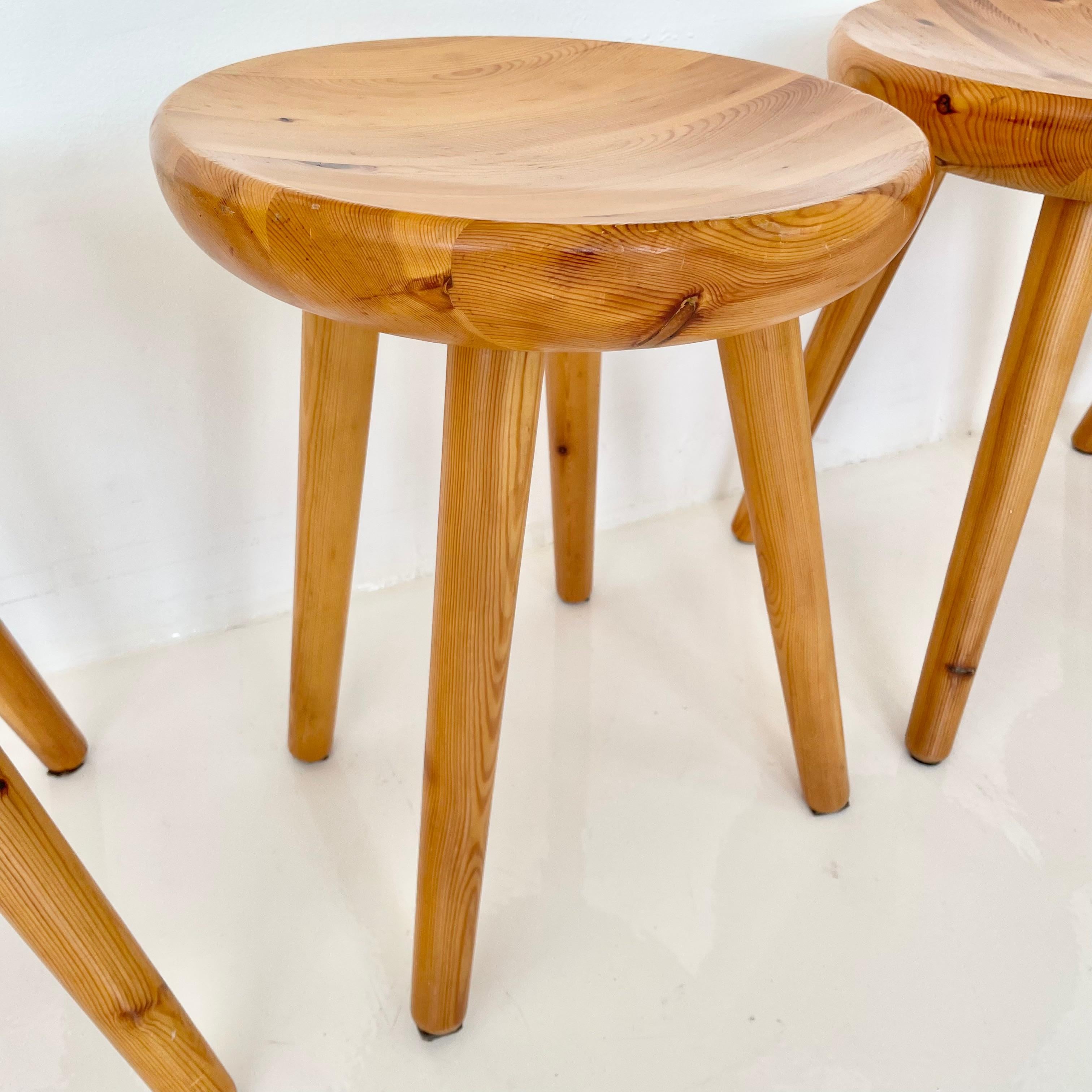 Charlotte Perriand Style Pine Stools For Sale 4