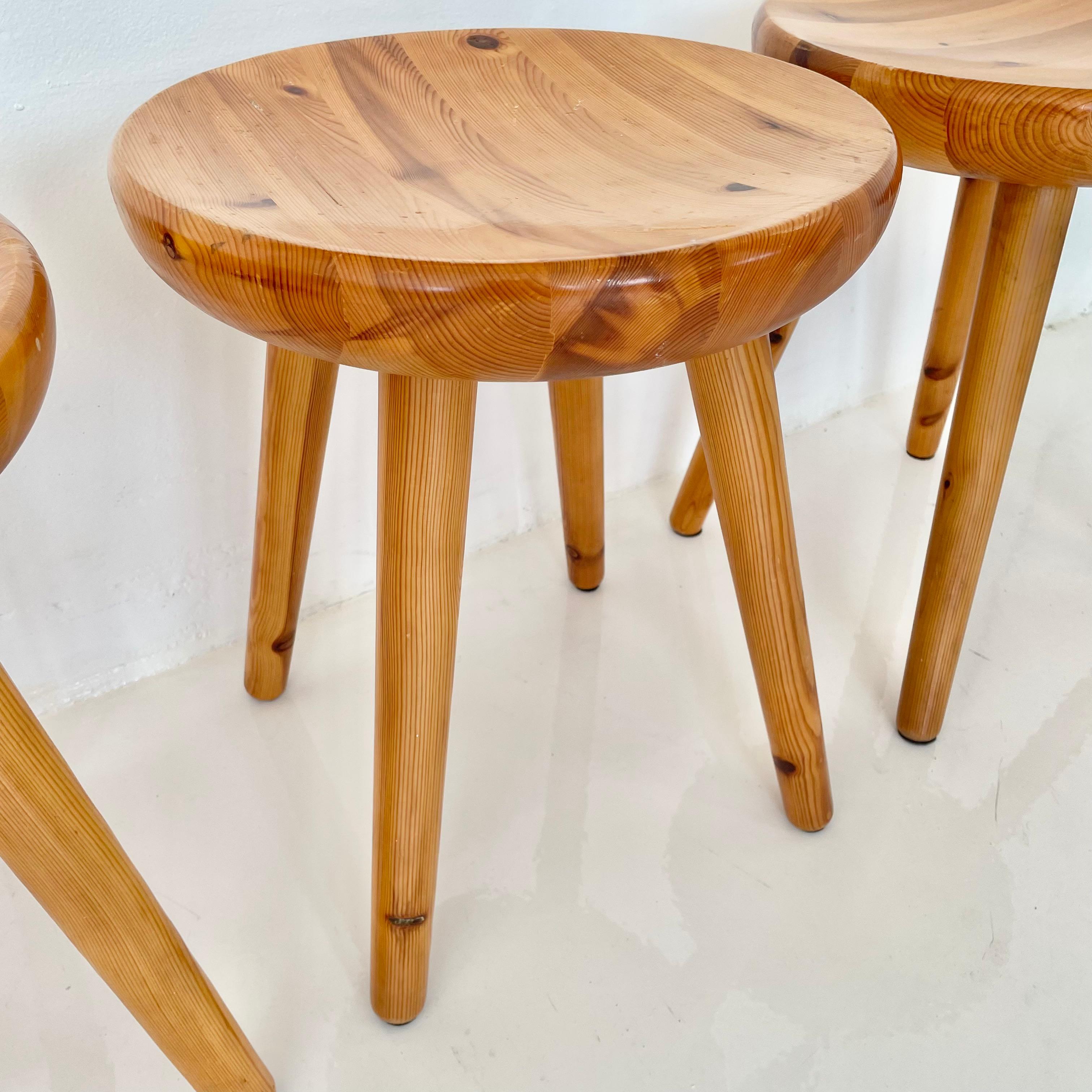 Charlotte Perriand Style Pine Stools For Sale 5