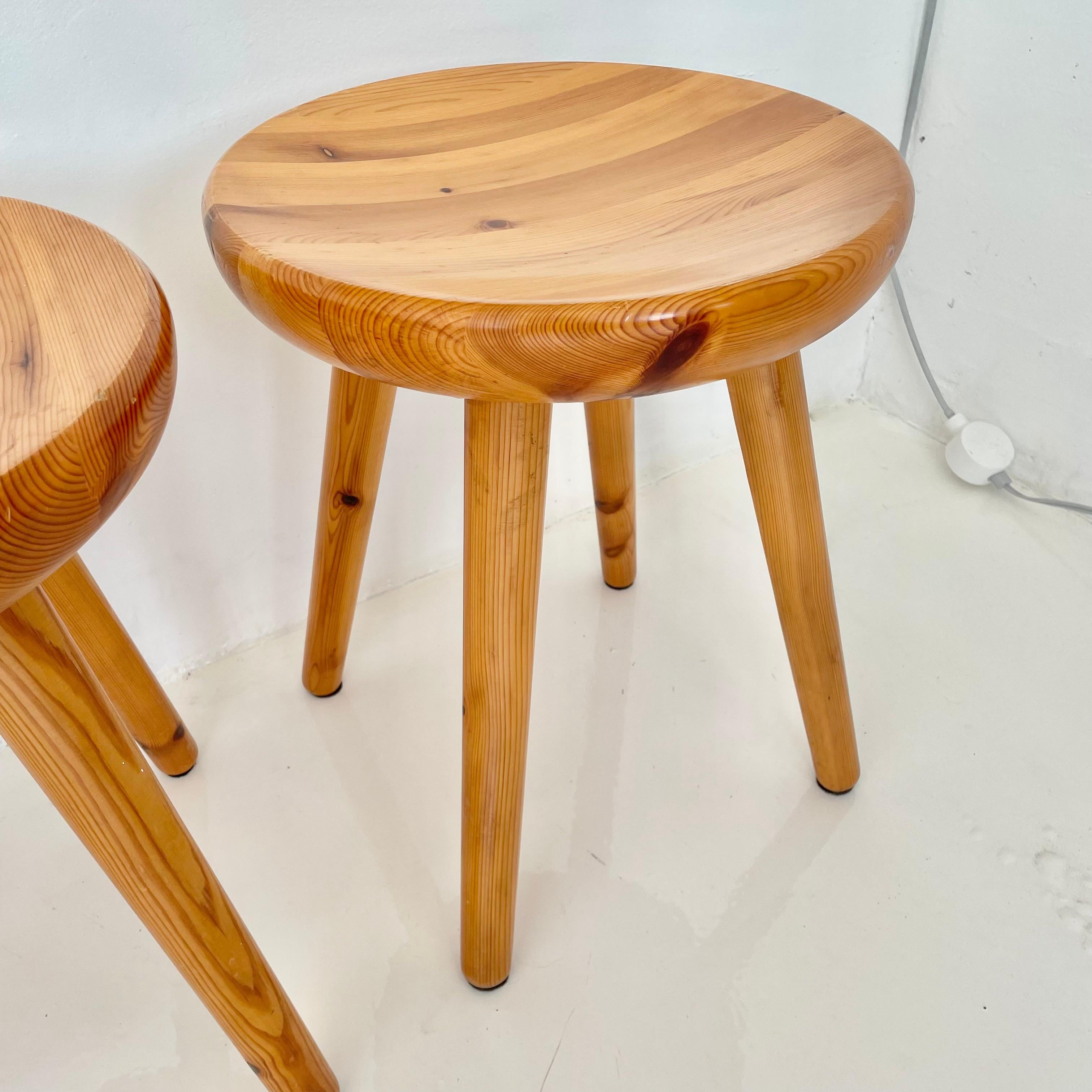 Charlotte Perriand Style Pine Stools For Sale 6