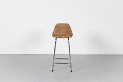 Charlotte Perriand Style Rattan Bar Stool by Dirk van Sliedregt