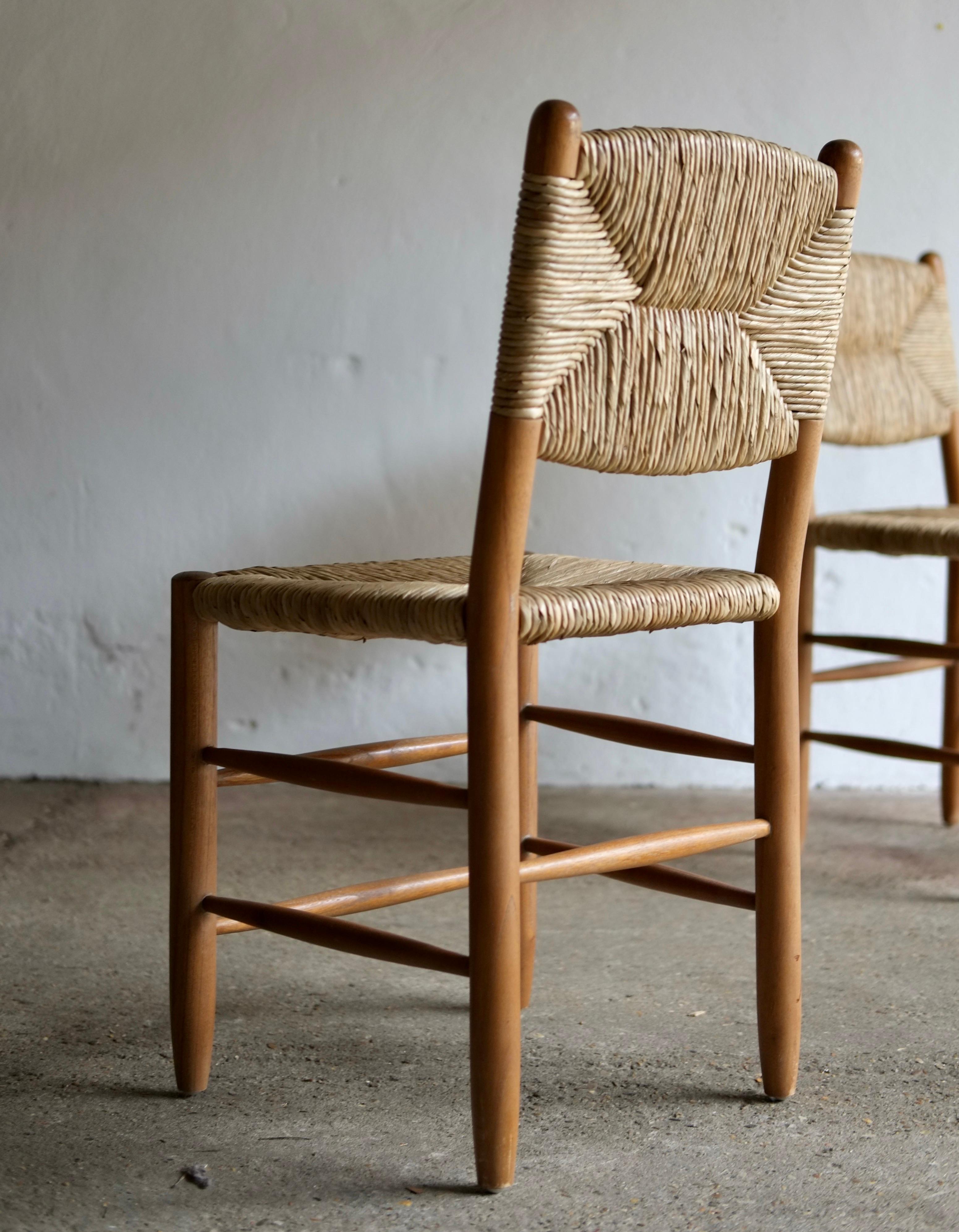 Charlotte Perriand Style Rush Dining Chairs 4