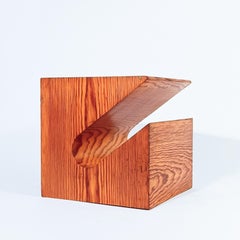 Charlotte Perriand style. Sculptural side table in pine wood, France, 1970s