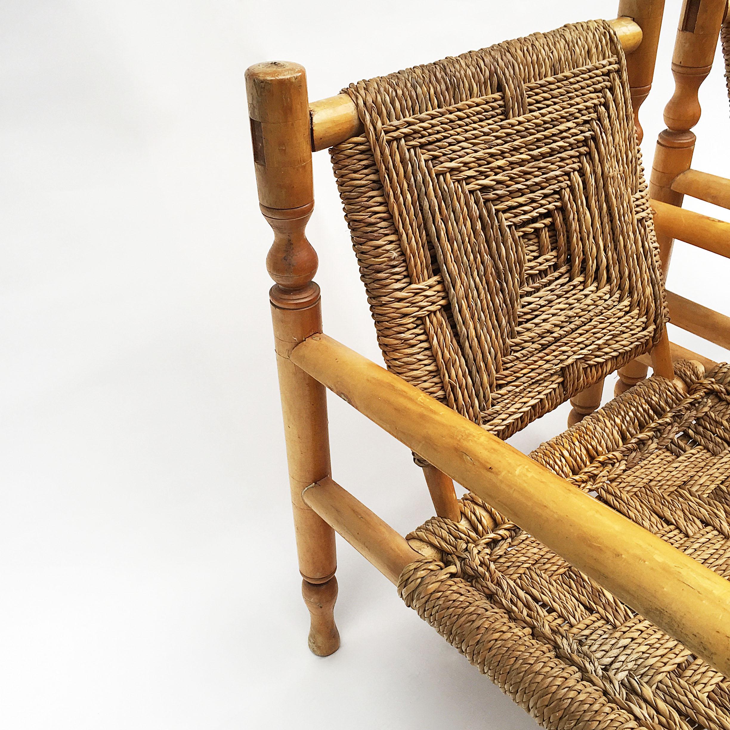 Charlotte Perriand Style Sisal Rope Armchairs 4
