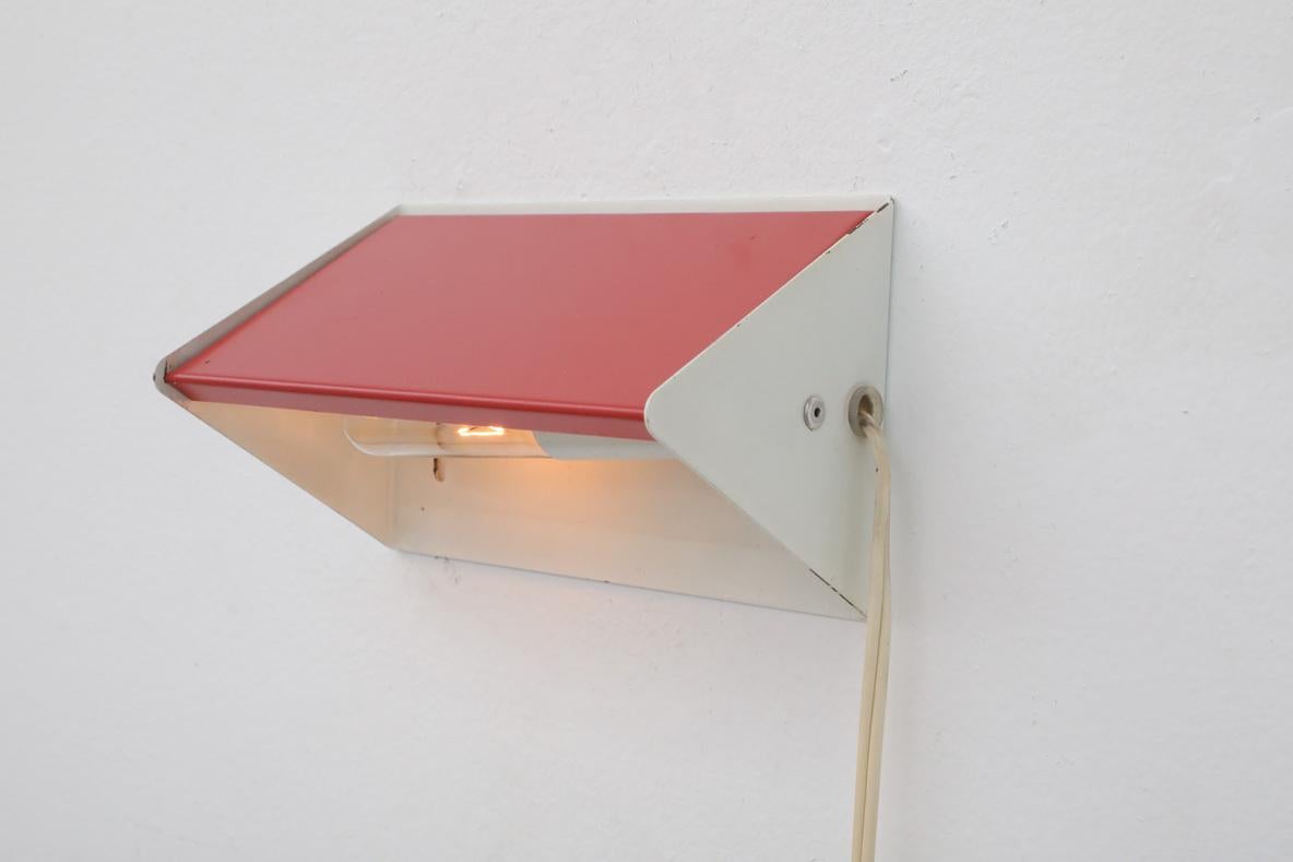 Charlotte Perriand Style Wall Sconce in Red & White for Anvia For Sale 1