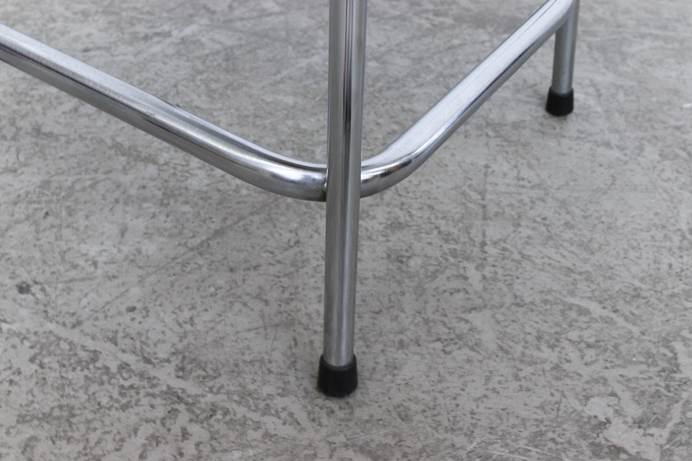 Charlotte Perriand Style Wicker Counter Stool with Chrome Legs 2