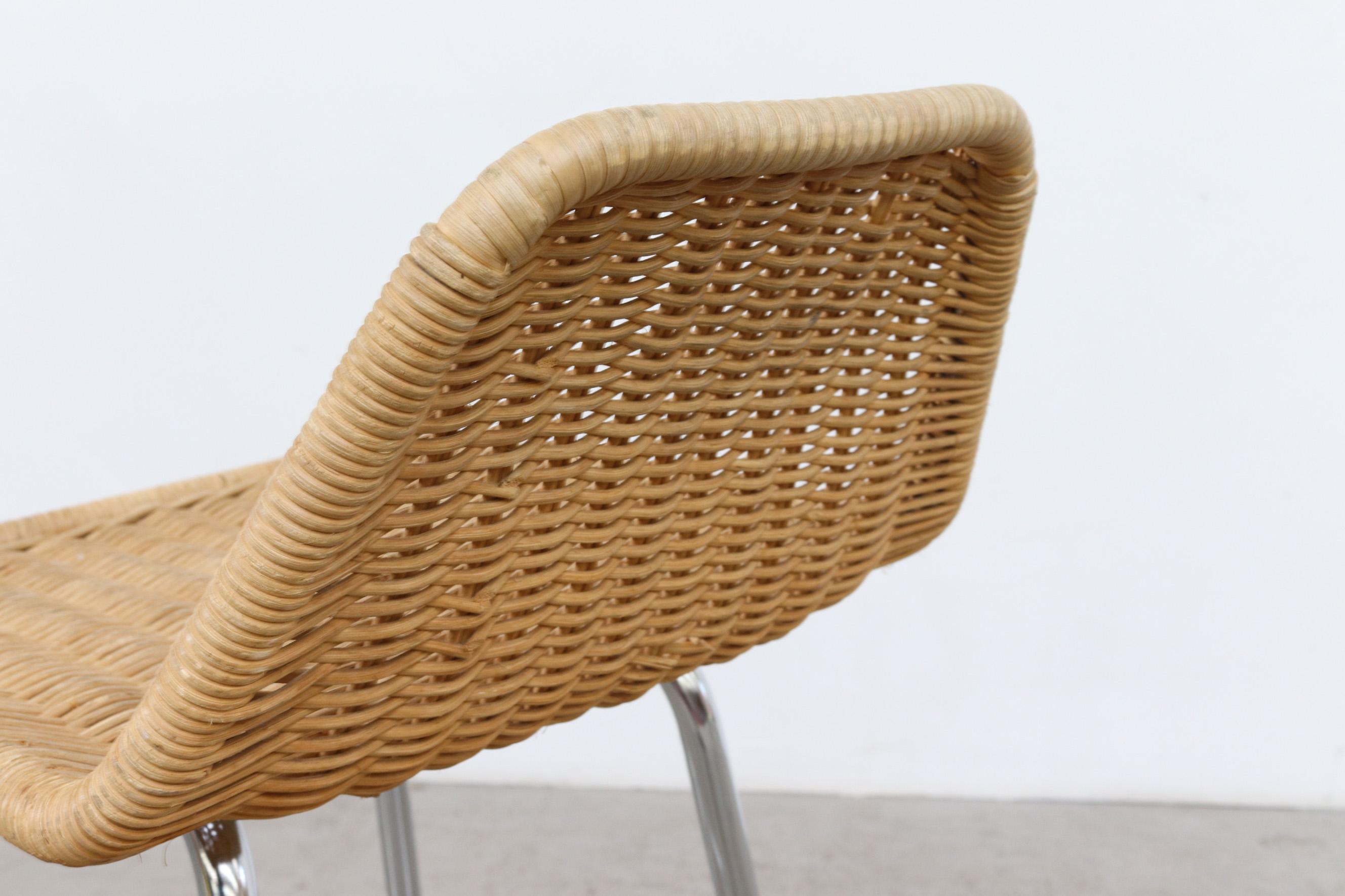 Charlotte Perriand Style Wicker Counter Stools 3